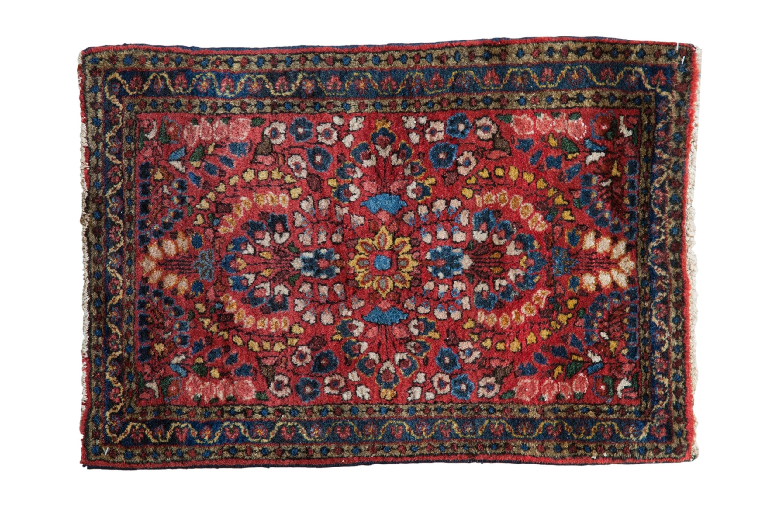 2x2.5 Vintage American Sarouk Square Rug Mat