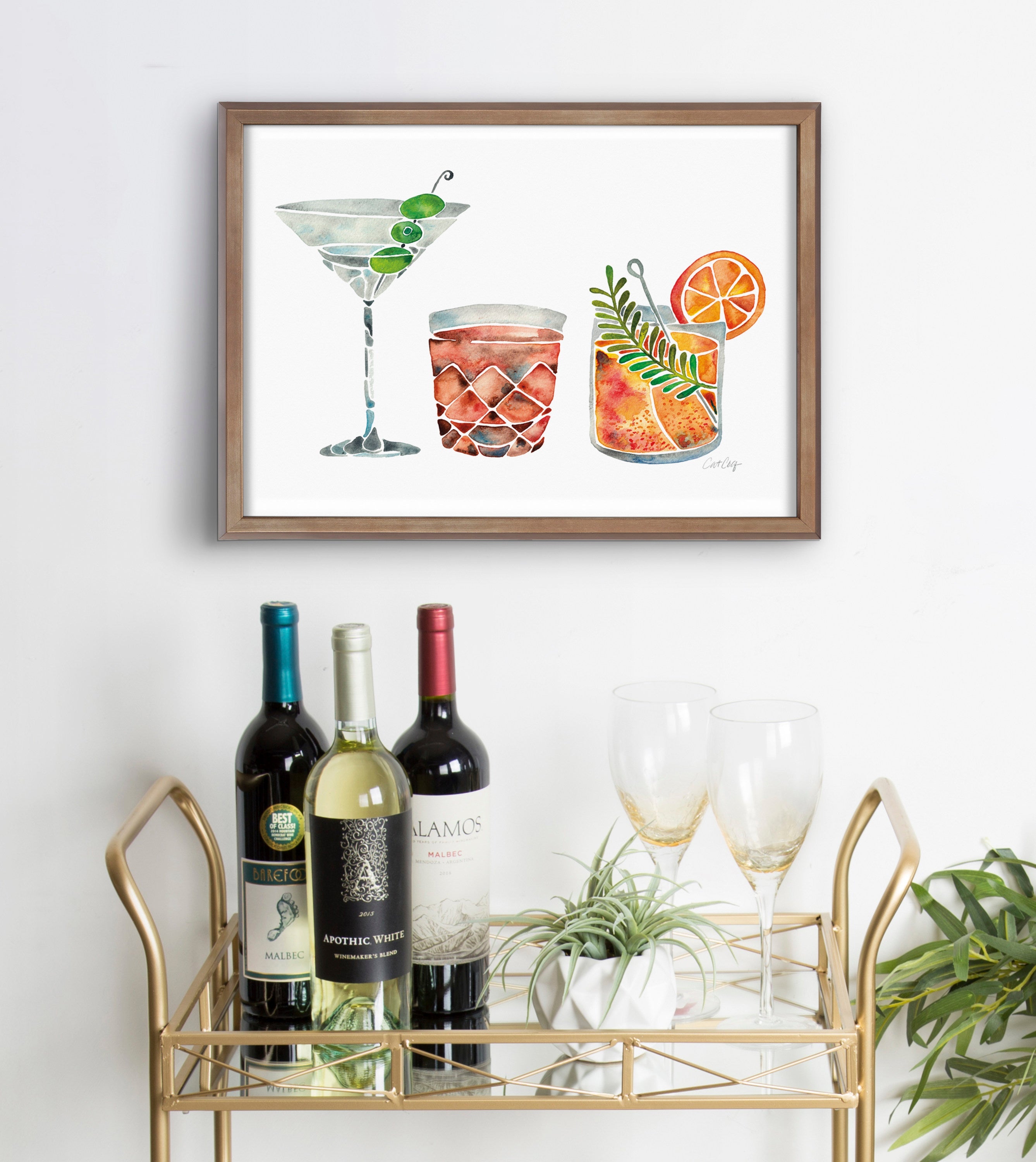 Blake Classic Cocktails Framed Printed Glass by Cat Coquillette by kateandlaurel - product image 6 for Resin Society