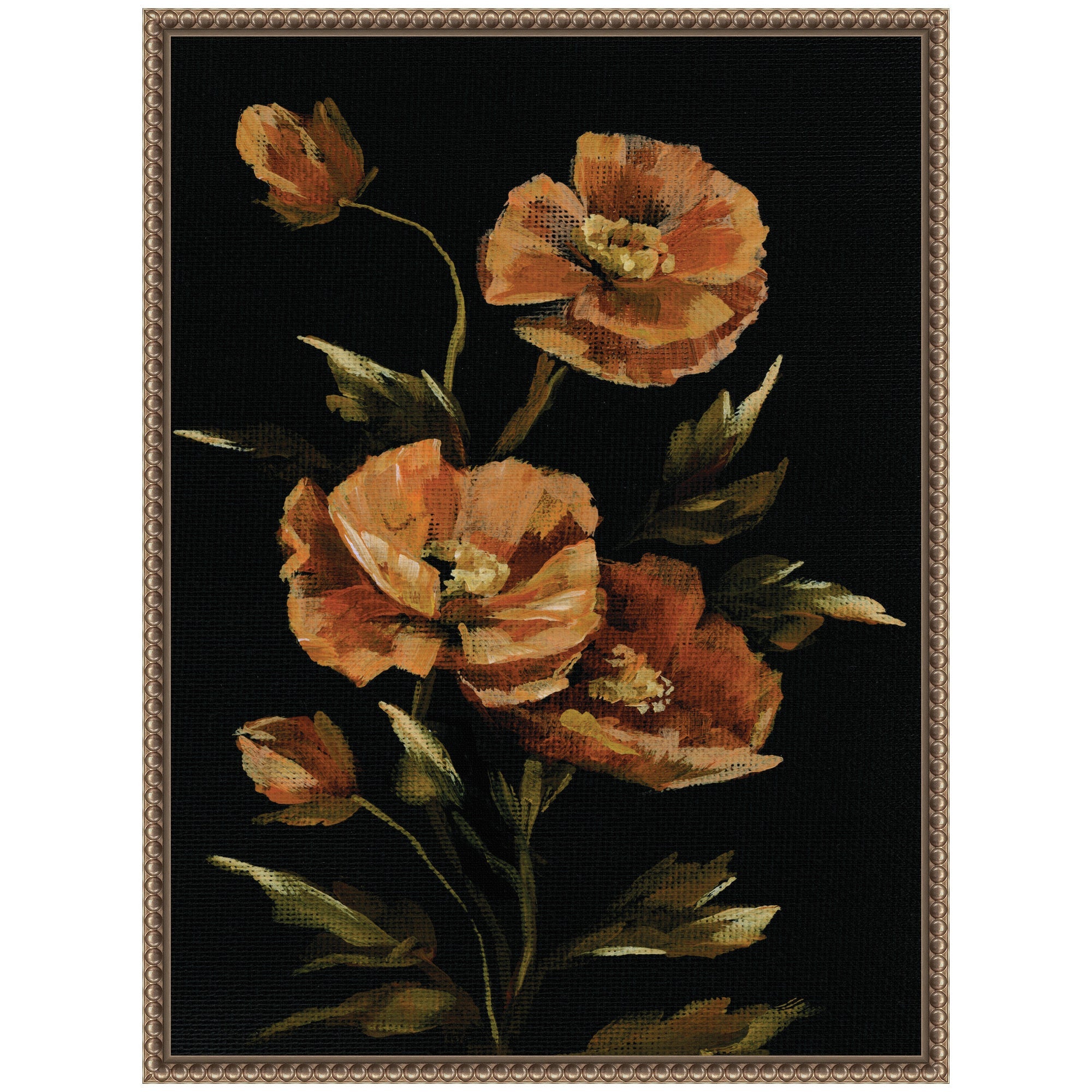 Sylvie Moody Floral 6 Framed Canvas by Annie Quigley