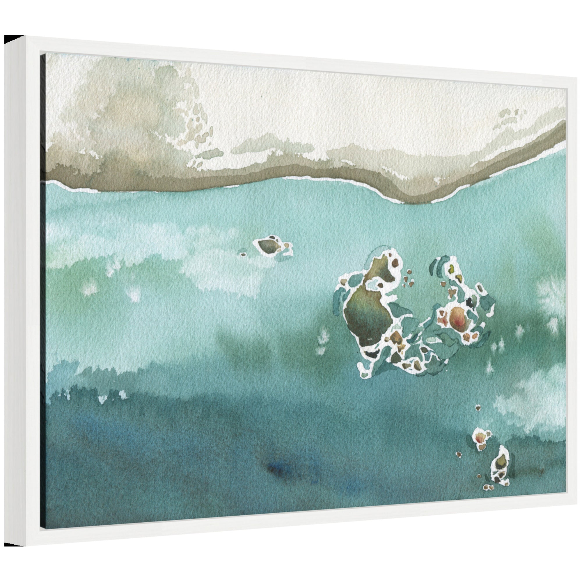 Sylvie Rocky Shores landscape art on framed gallery-wrapped canvas