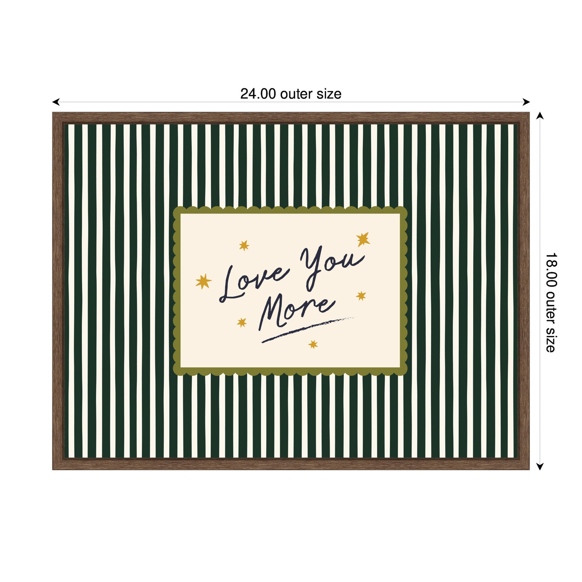 Love You More Positive Quote Framed Canvas Wall Art 18x24 in.
