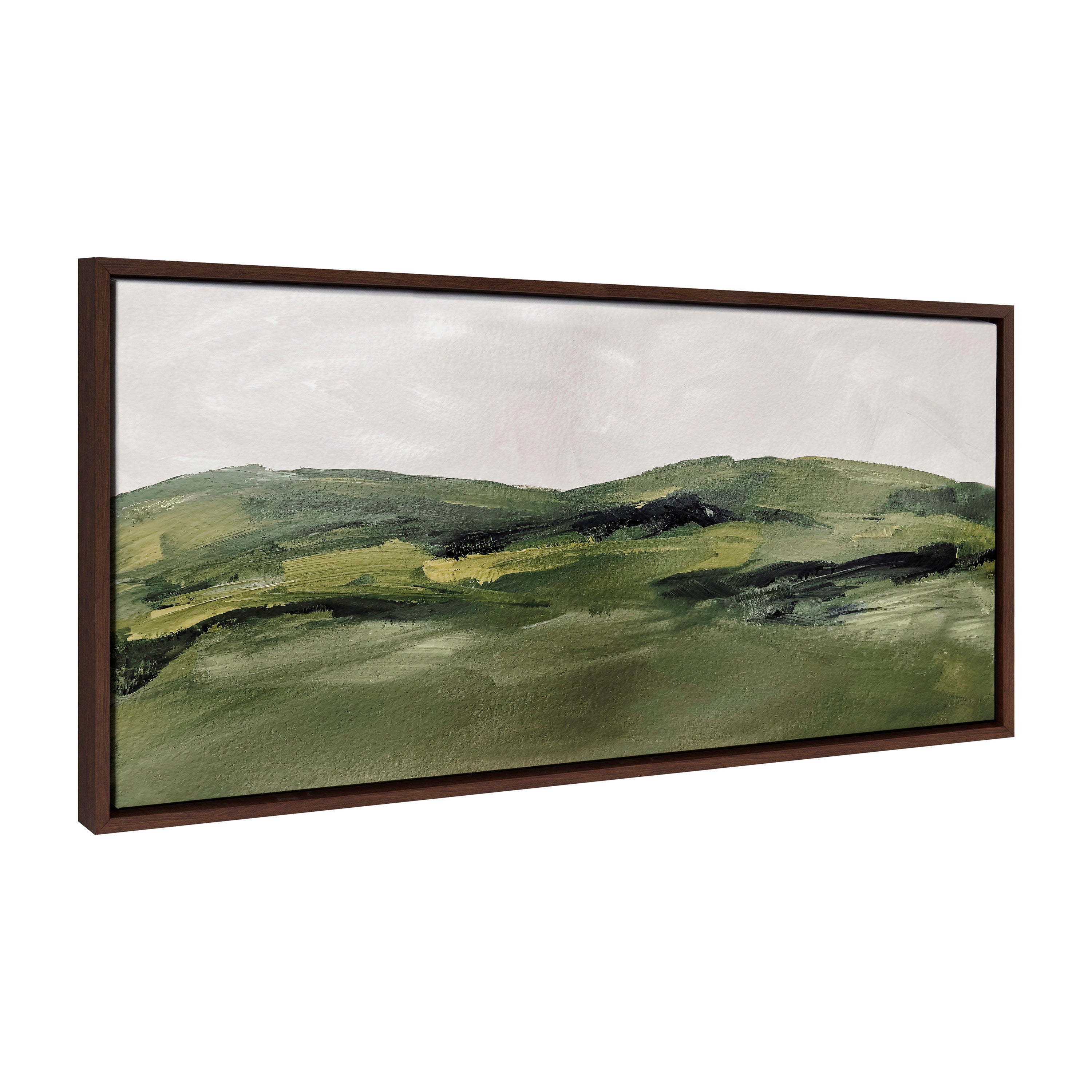 Sylvie Green Mountain Landscape Framed Canvas by Amy Lighthall