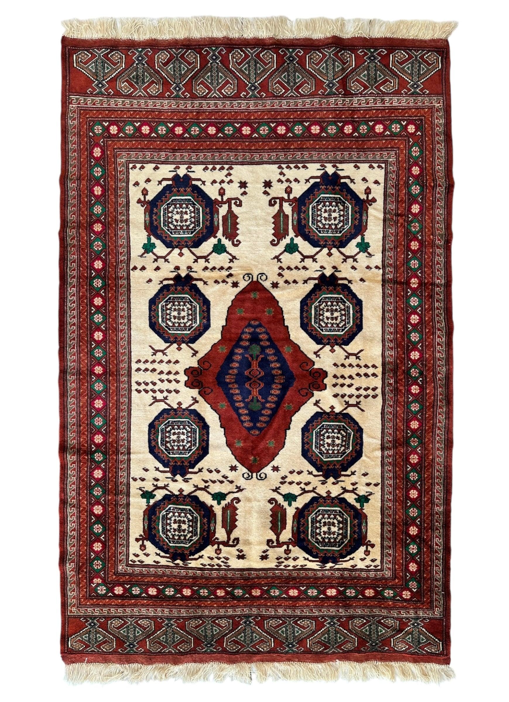 Hand-Knotted Afghani Kazak Wool Rug - 4'8" x 7'2" by Rugistan - main product image for Resin Society