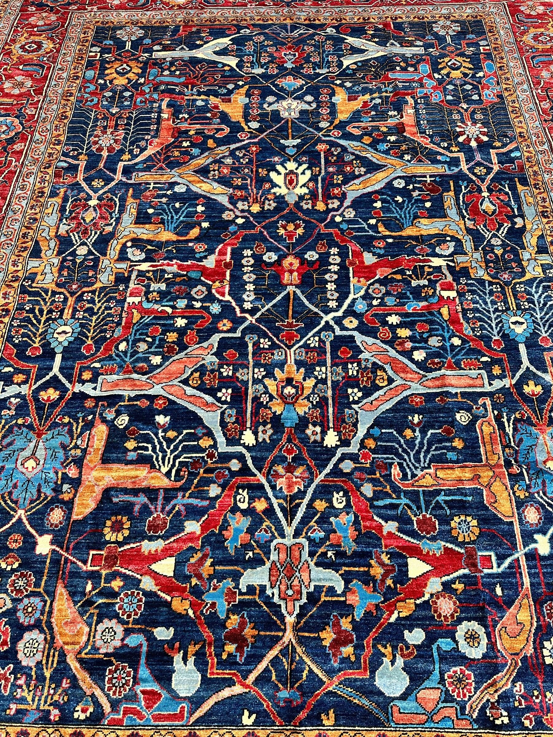 Hand-Knotted Afghani Bidjar Wool Rug – 9’x12’ – Intricate Geometric & by Rugistan - product image 5 for Resin Society