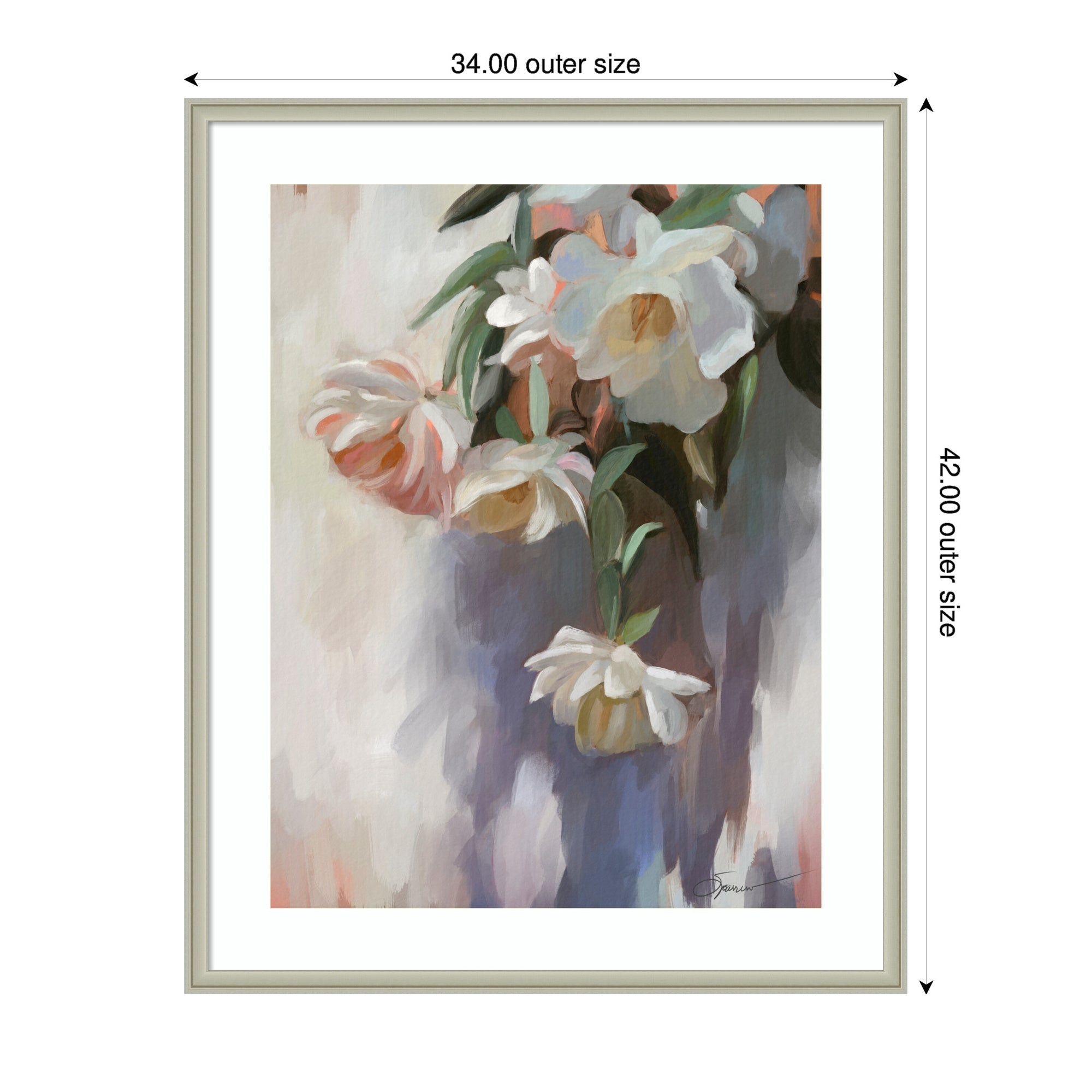 Framed Art Dangle Thumb Pastel Flower Bouquet by Mary Sparrow