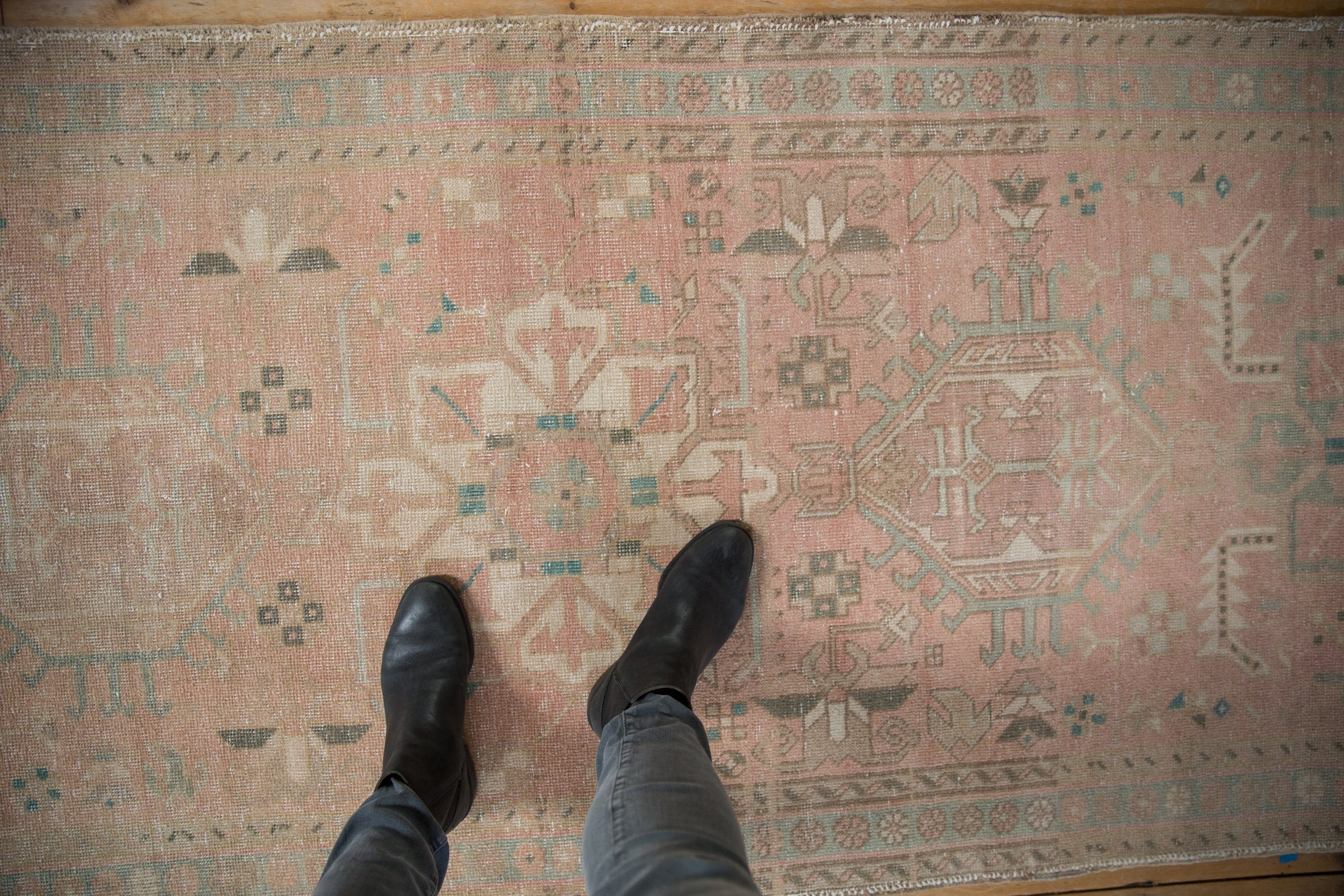 3.5x12.5 Vintage Distressed Karaja Rug Runner by Old New House® - product image 2 for Resin Society