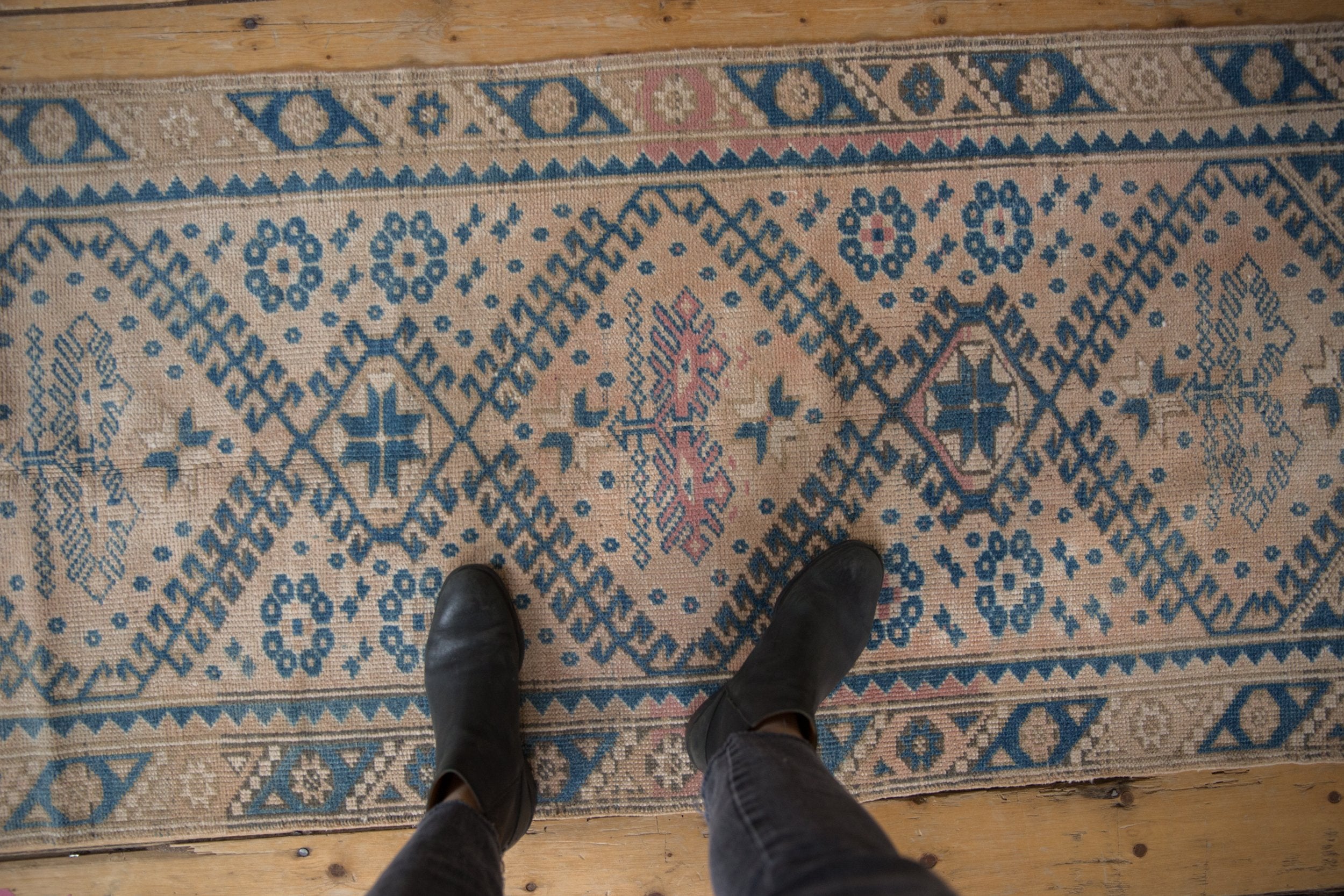2.5x10.5 Vintage Distressed Melas Rug Runner by Old New House® - product image 2 for Resin Society