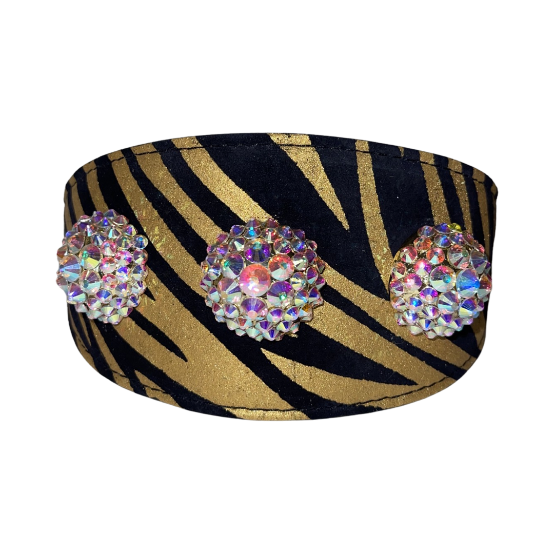 Glam Black & Gold Zebra Collar by Allysa Payne Beverly Hills