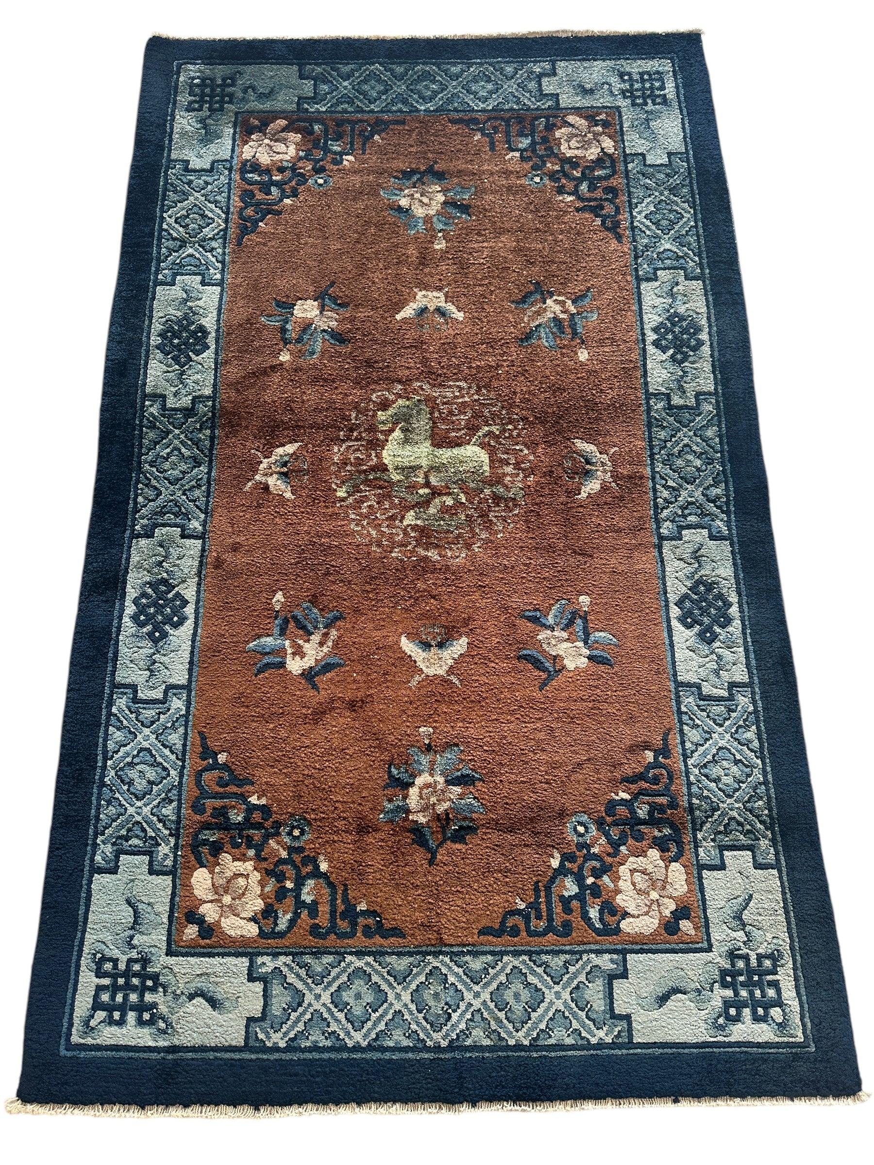 Hand-Knotted Chinese Silk Peking Rug – 3’ x 5’ – Luxurious Floral Design by Rugistan - product image 3 for Resin Society