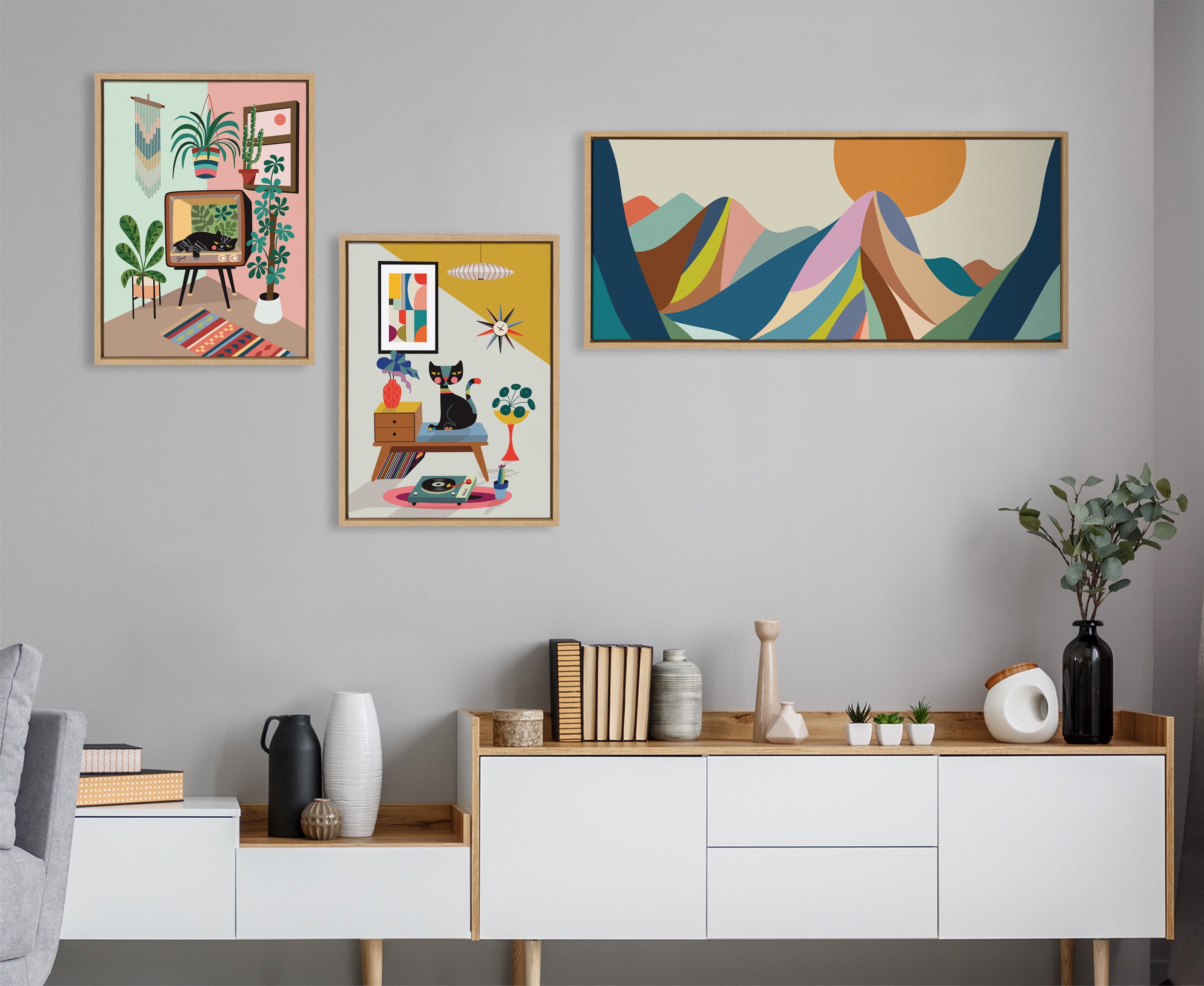 Sylvie Mountains Crop Framed Canvas by kateandlaurel - product image 14 for Resin Society