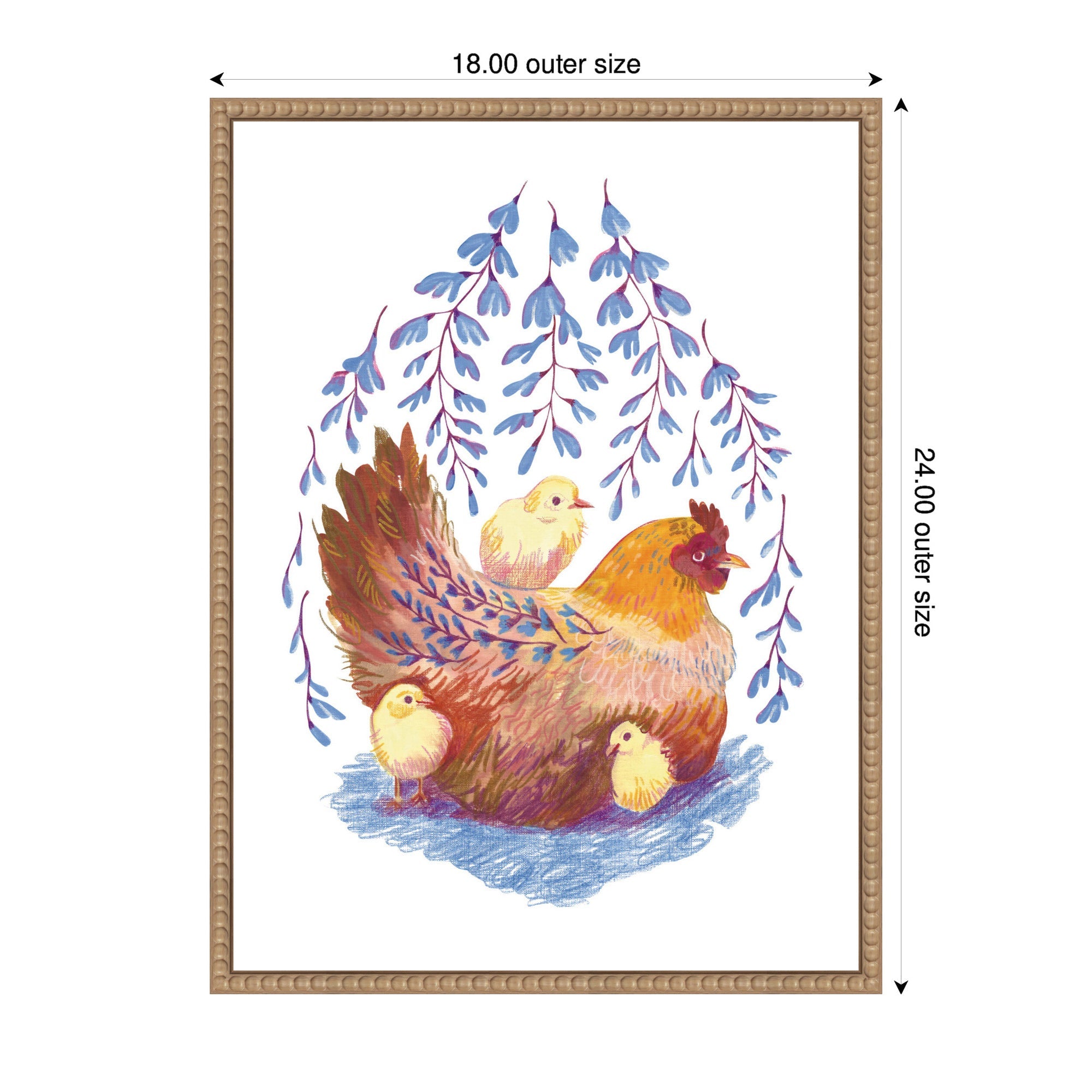 Whisteria Hen by Lucia Gianello Framed Canvas Wall Art Print