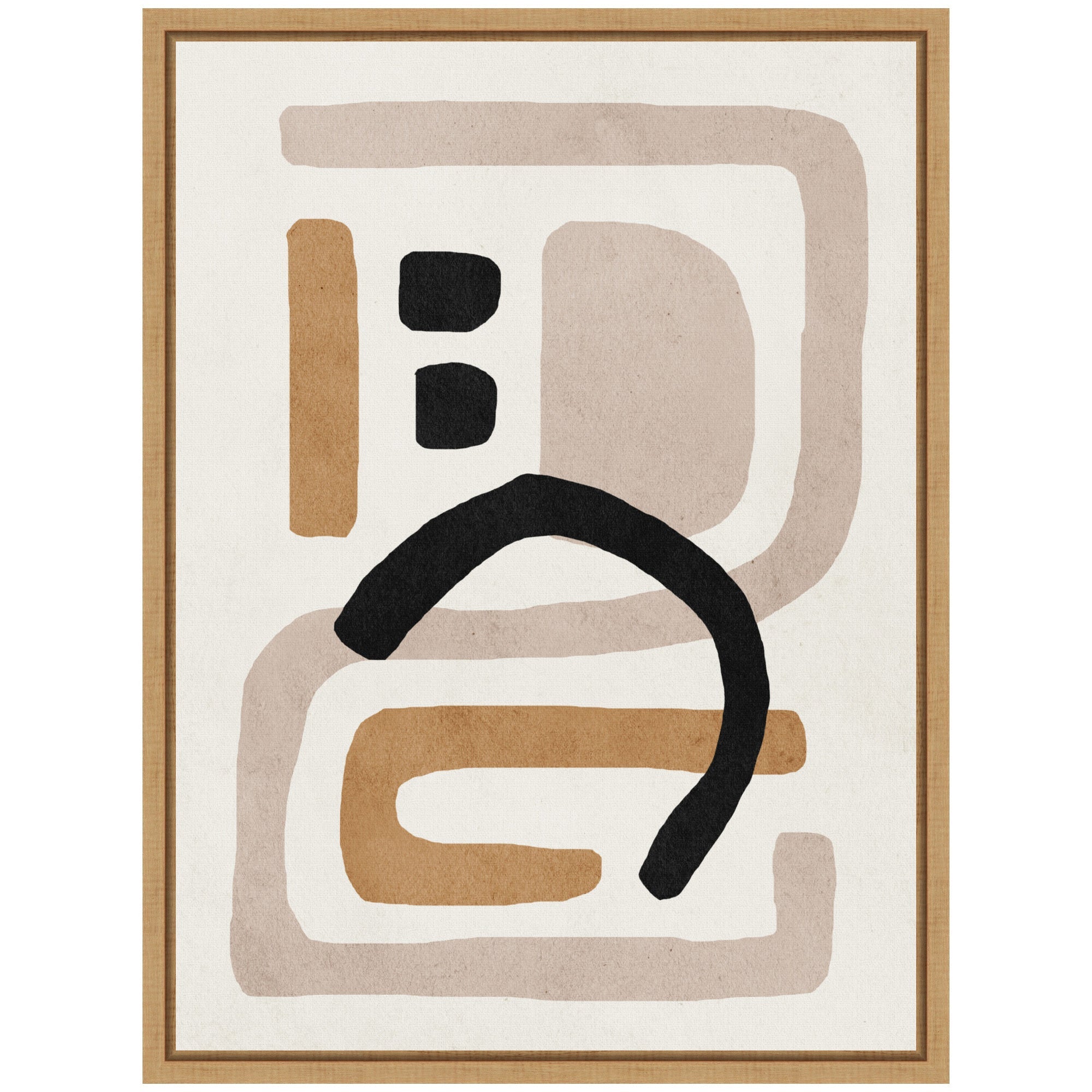 Sylvie Neutral Abstract 2 Minimal Modern Art Framed Canvas by July Art Prints