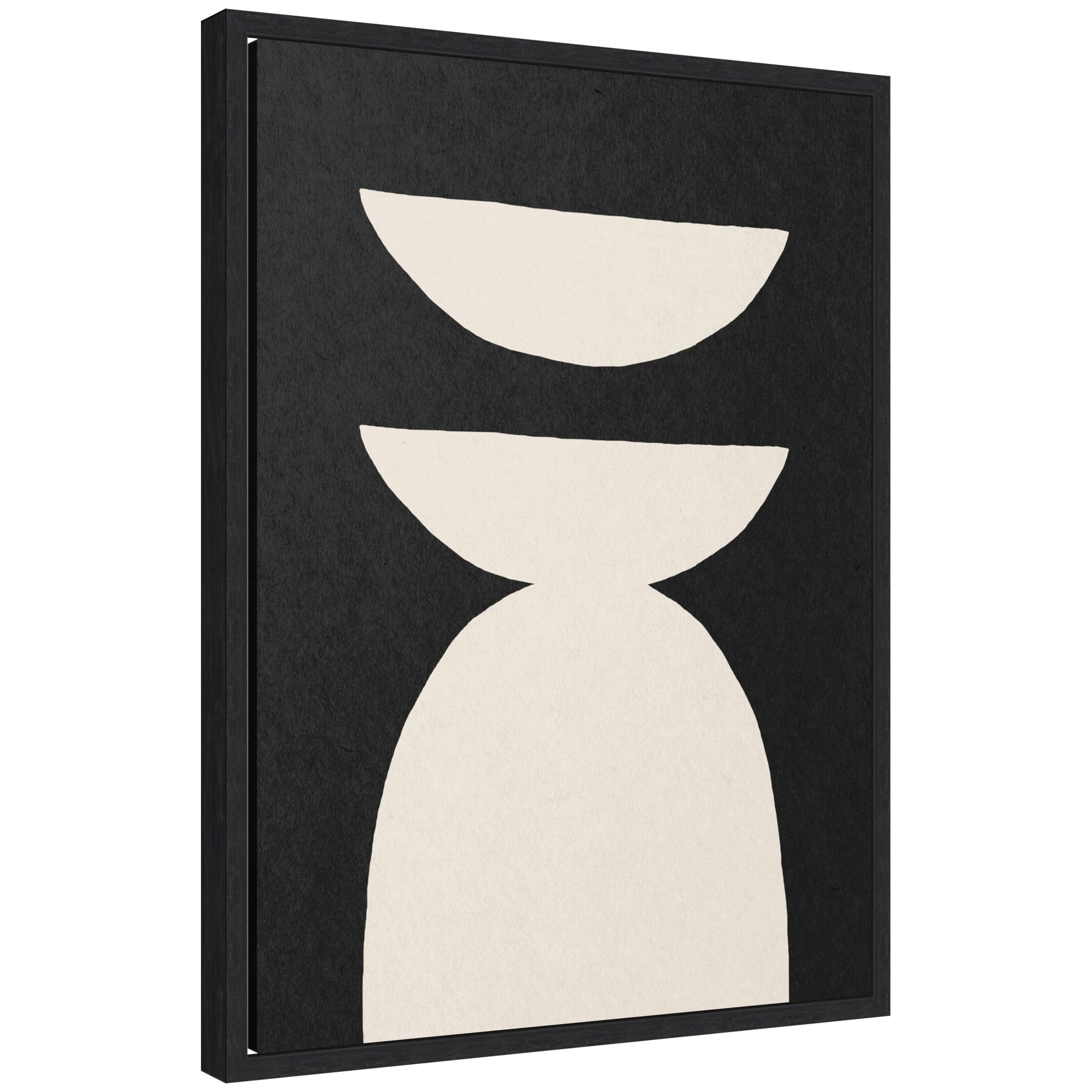Sylvie White Geometric Abstract Framed Canvas by July Art Prints
