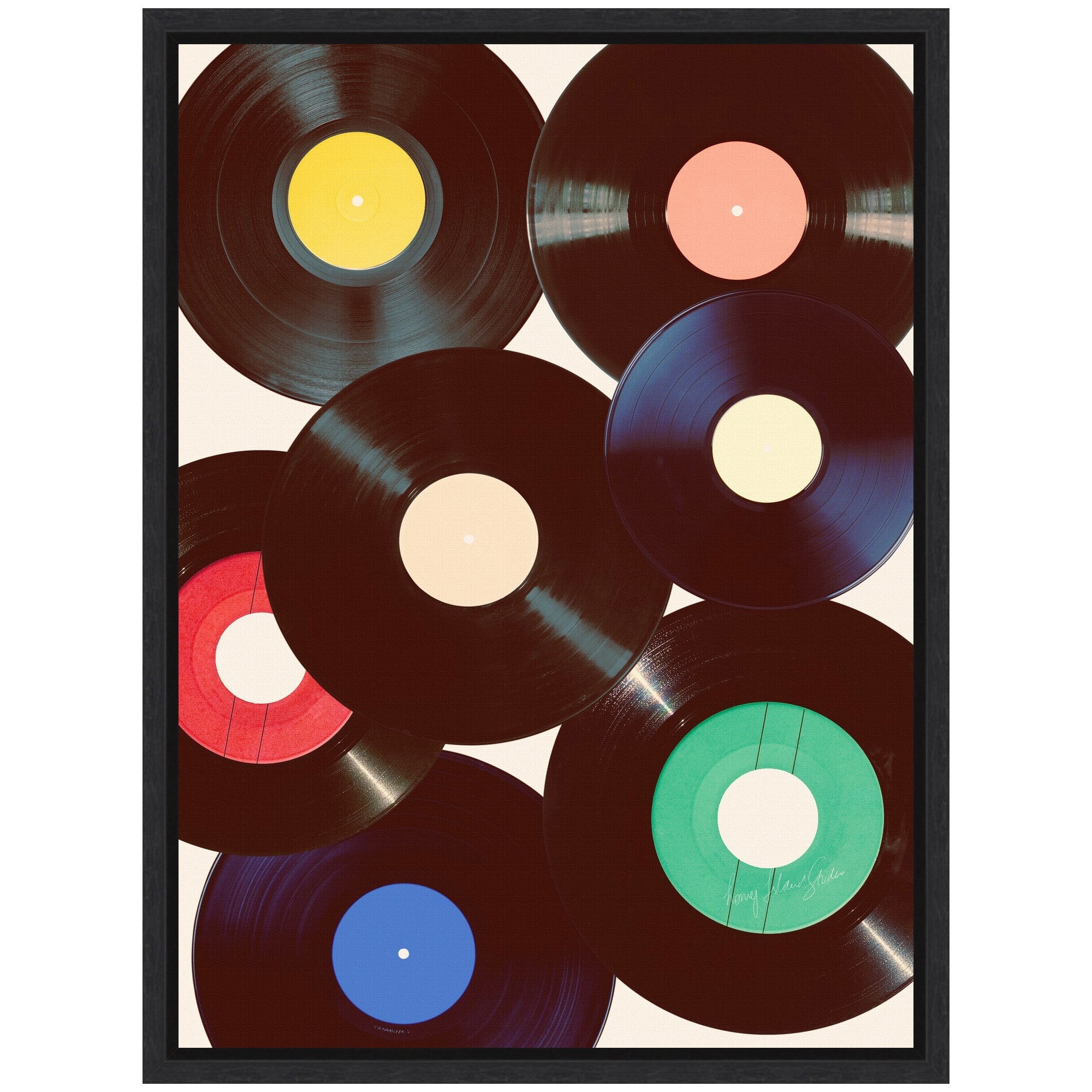 Sylvie Retro Vinyl Framed Canvas by Honey Island Studio