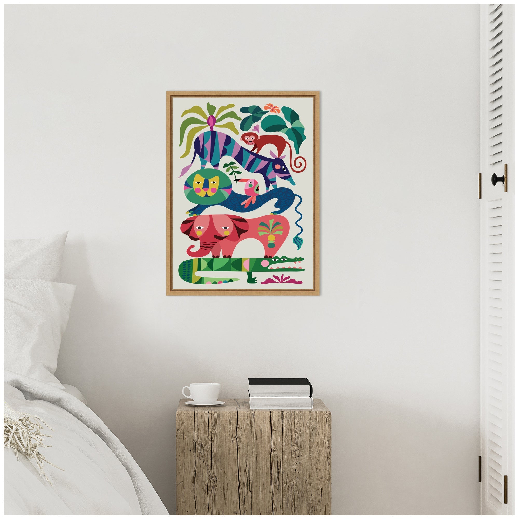 Sylvie Safari Animals Framed Canvas by Rachel Lee