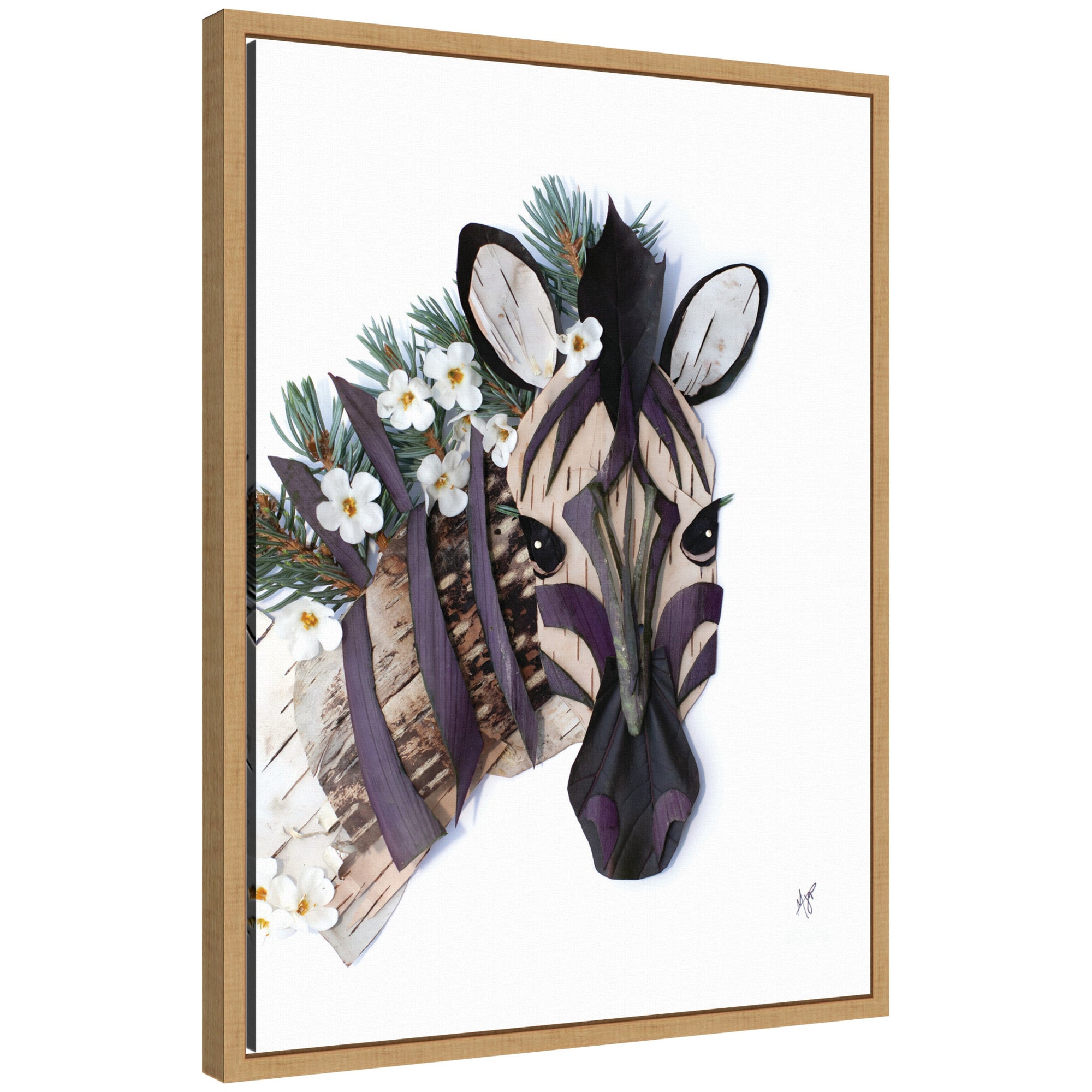 Zebra by Madeline Jeppesen Framed Canvas Wall Art Print