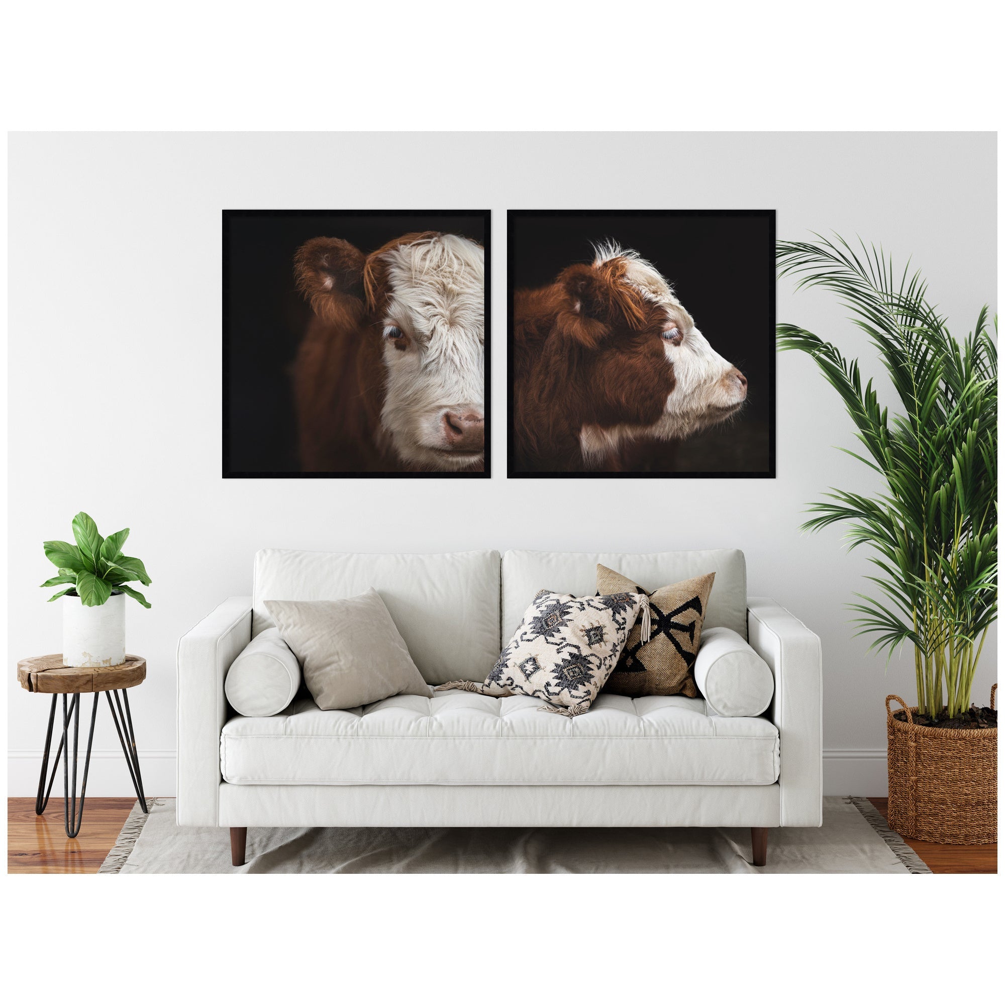 Cow Close 2 Piece Framed Wall Art Print Set by Emiko and Mark Franzen F2 Images