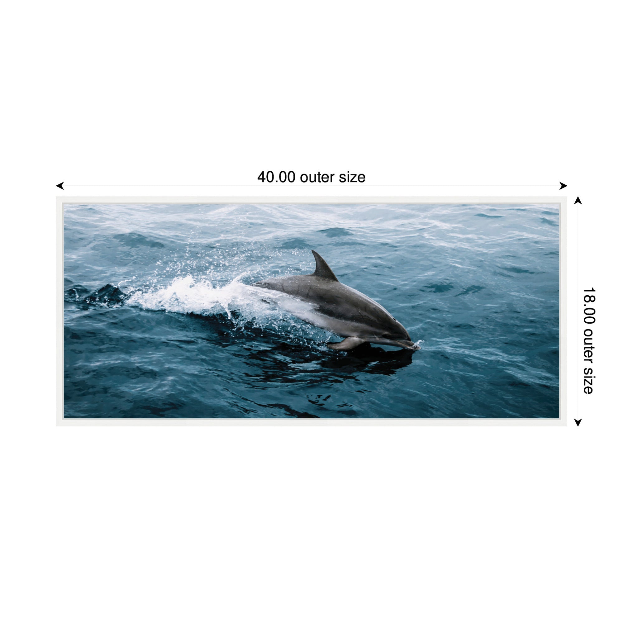 Sylvie Dolphin Skipping along in the Ocean Framed Canvas by Michael Schauer