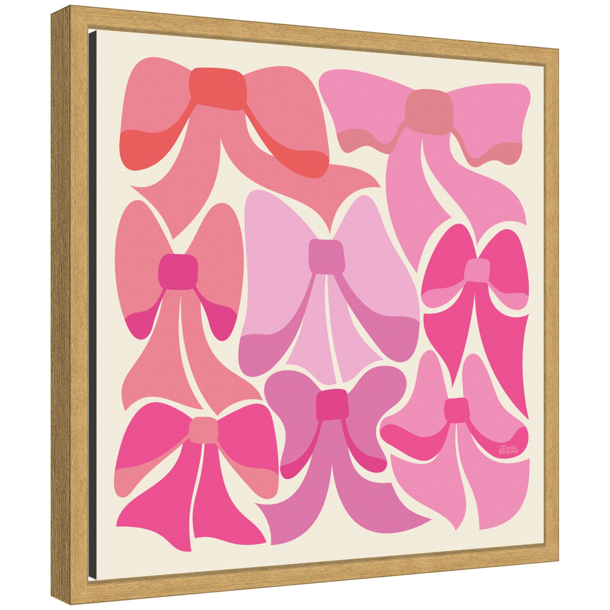 Sylvie Rain Bows 2 framed canvas art with abstract color shapes on a floating frame