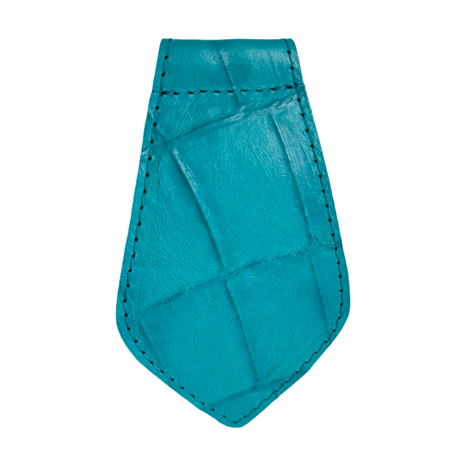 Turquoise blue embossed croc Italian leather dog collar from The Tiffany Collection
