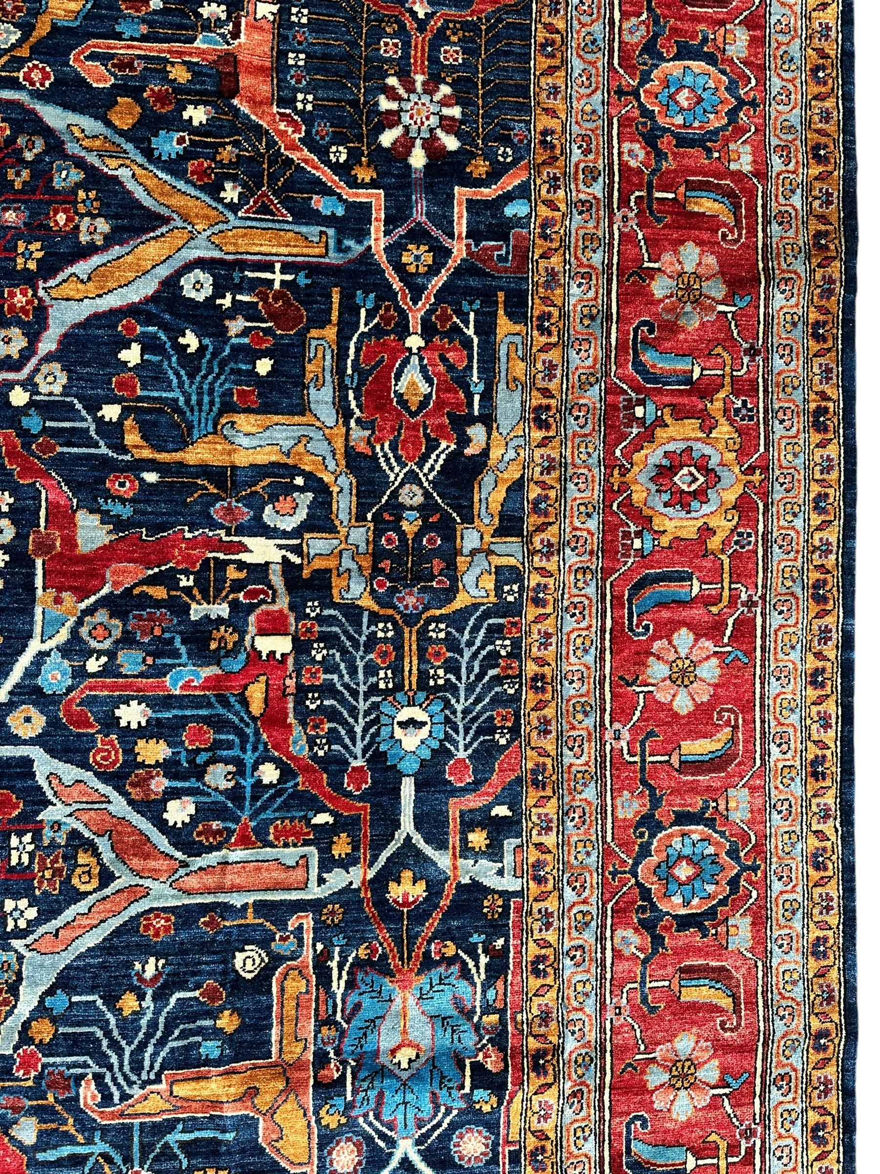 Hand-Knotted Afghani Bidjar Wool Rug – 9’x12’ – Intricate Geometric & by Rugistan - product image 7 for Resin Society