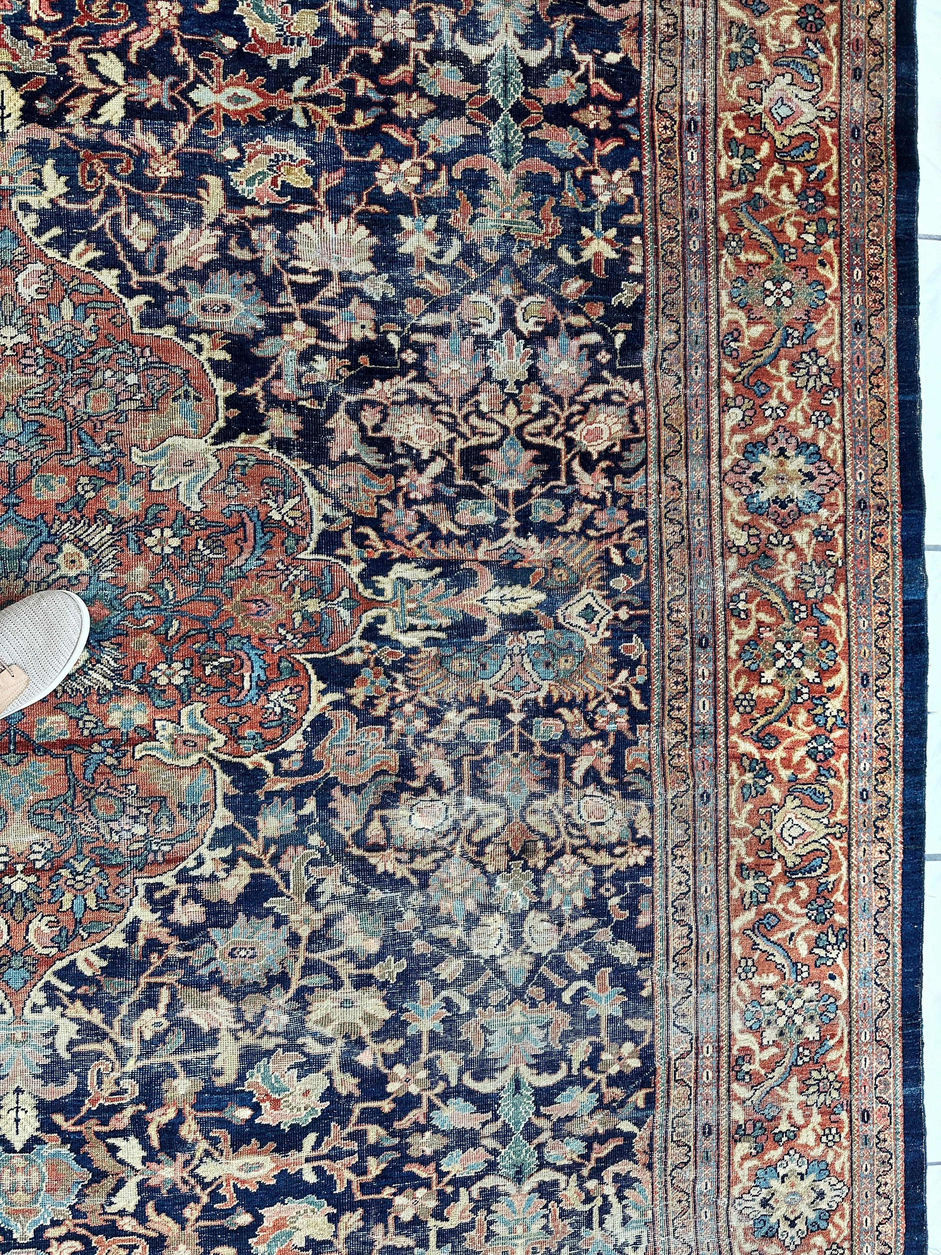 Antique Persian Mahal Rug 8’3”x12’ - Circa 1900 Treasure by Rugistan - product image 8 for Resin Society