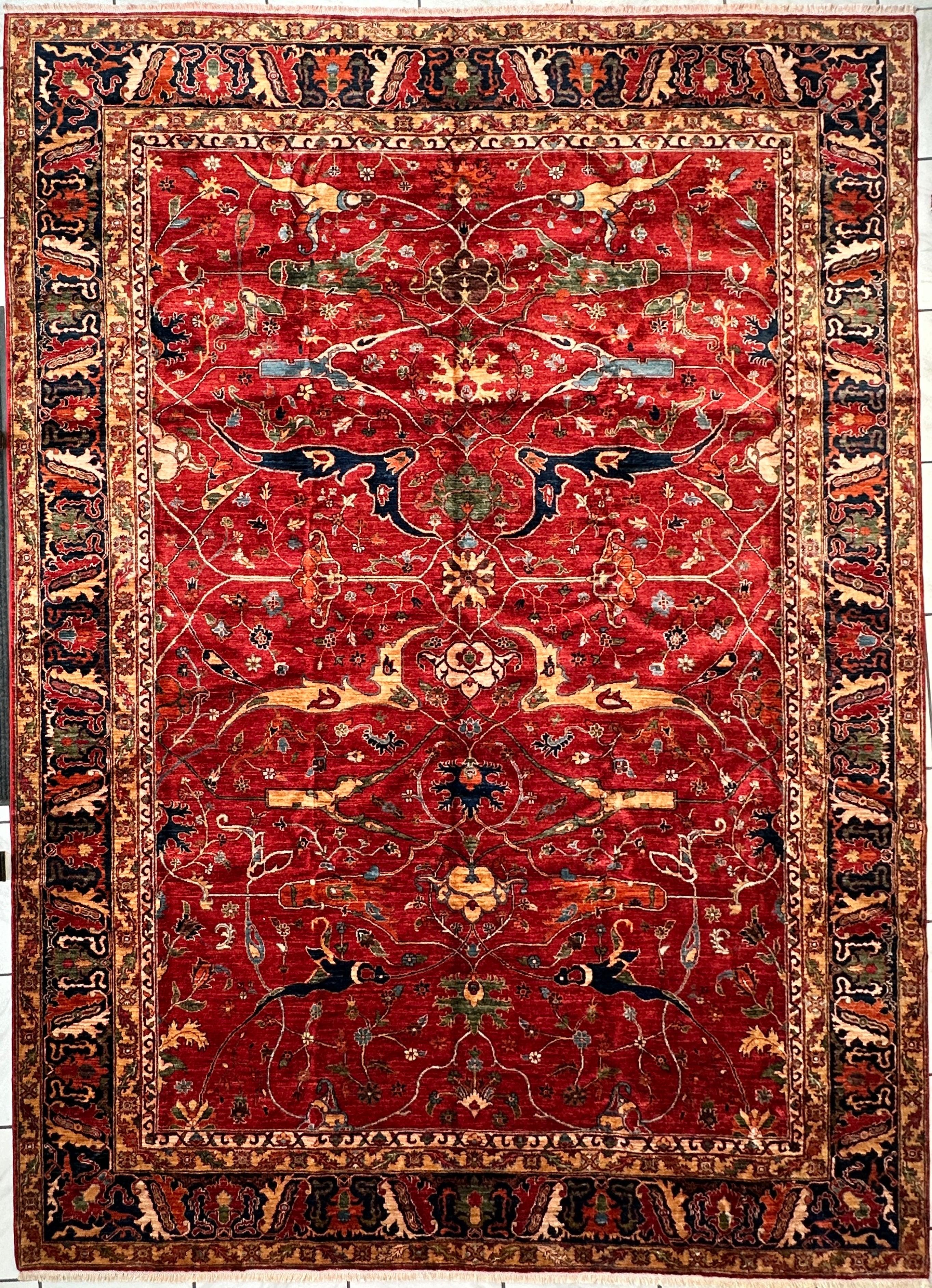 Hand-Knotted Afghani Bidjar Wool Rug – 9’x12’6” – Intricate Geometric & by Rugistan - main product image for Resin Society