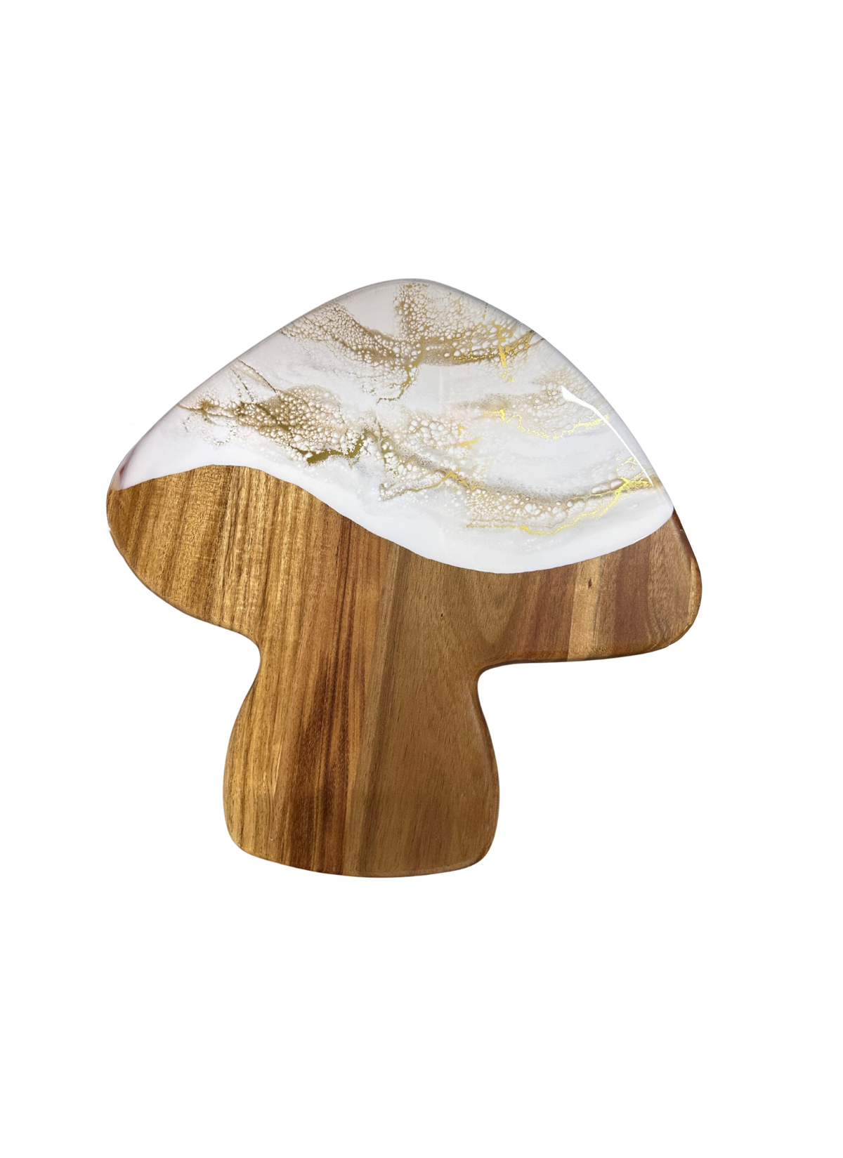 Mushroom Shaped Acacia Cheese Board and Ceramic Tray