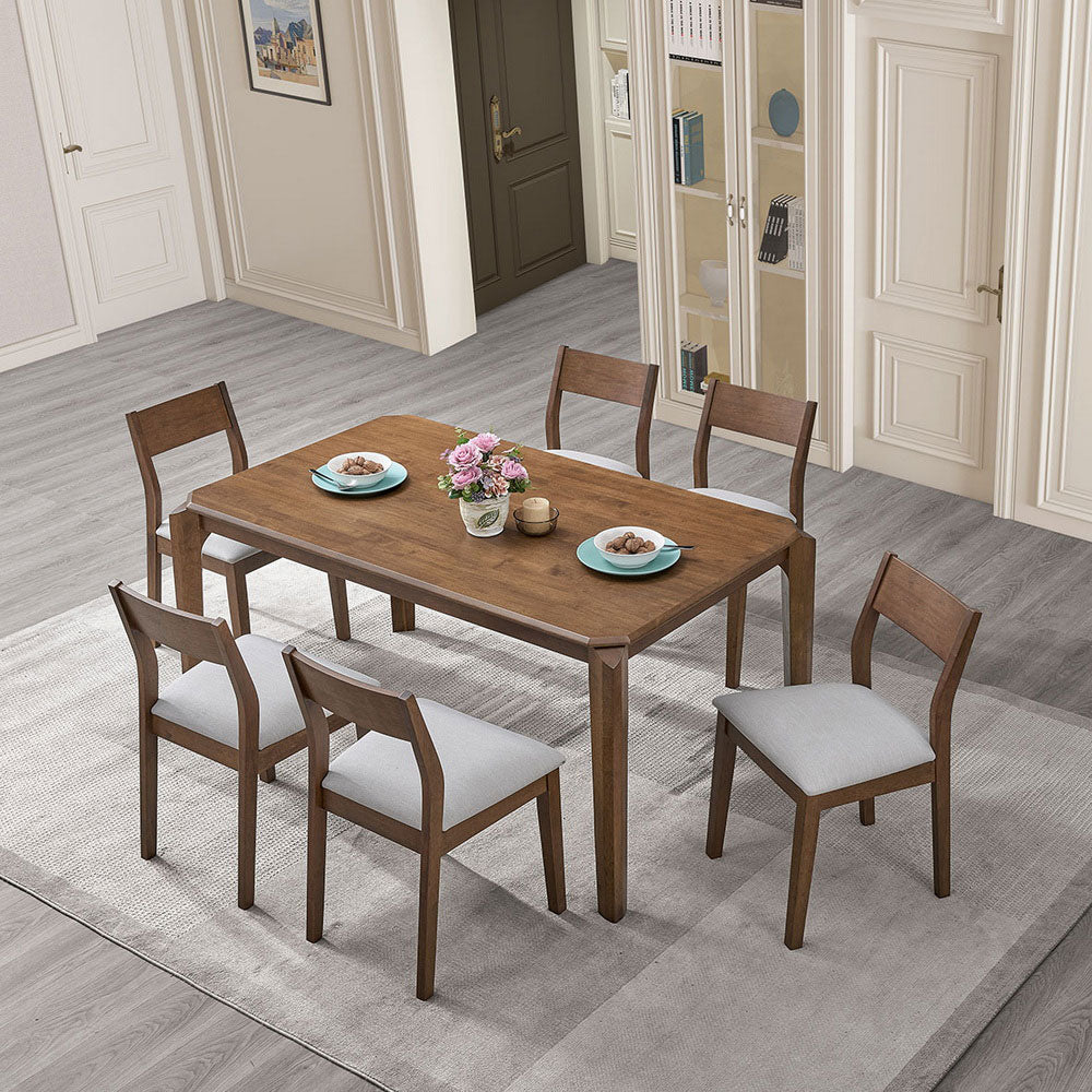 ACTU 59” Solid Wood Mid-Century Modern Dining Table Set for Small Spaces by ACTU FURNITURE - product image 2 for Resin Society