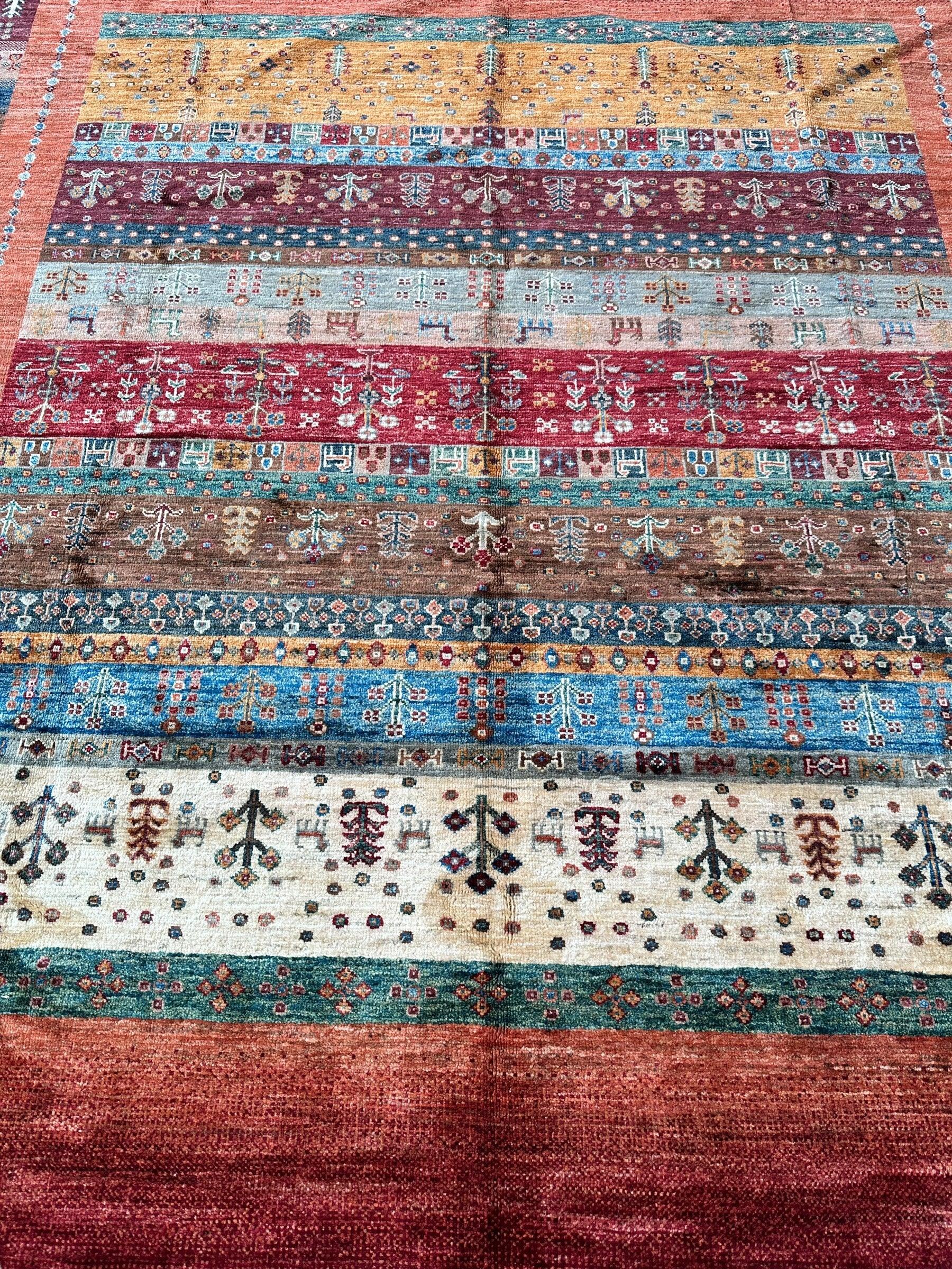 Afghani Khorjin Wool Rug – 7' x 9'10" – Vibrant Geometric & Tribal by Rugistan - product image 4 for Resin Society