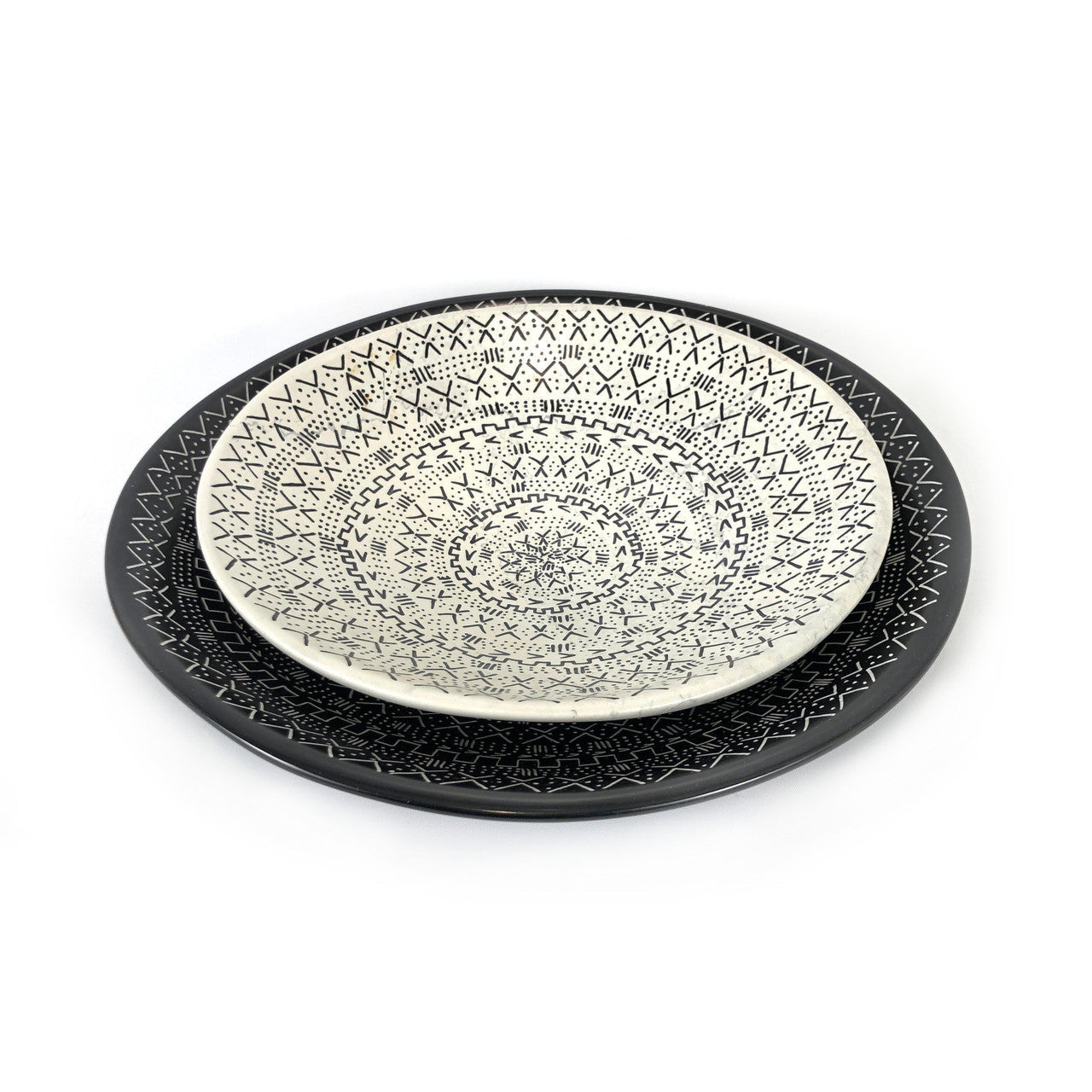 Mud Cloth Black Platter - 12" by Mbare Ltd - product image 4 for Resin Society