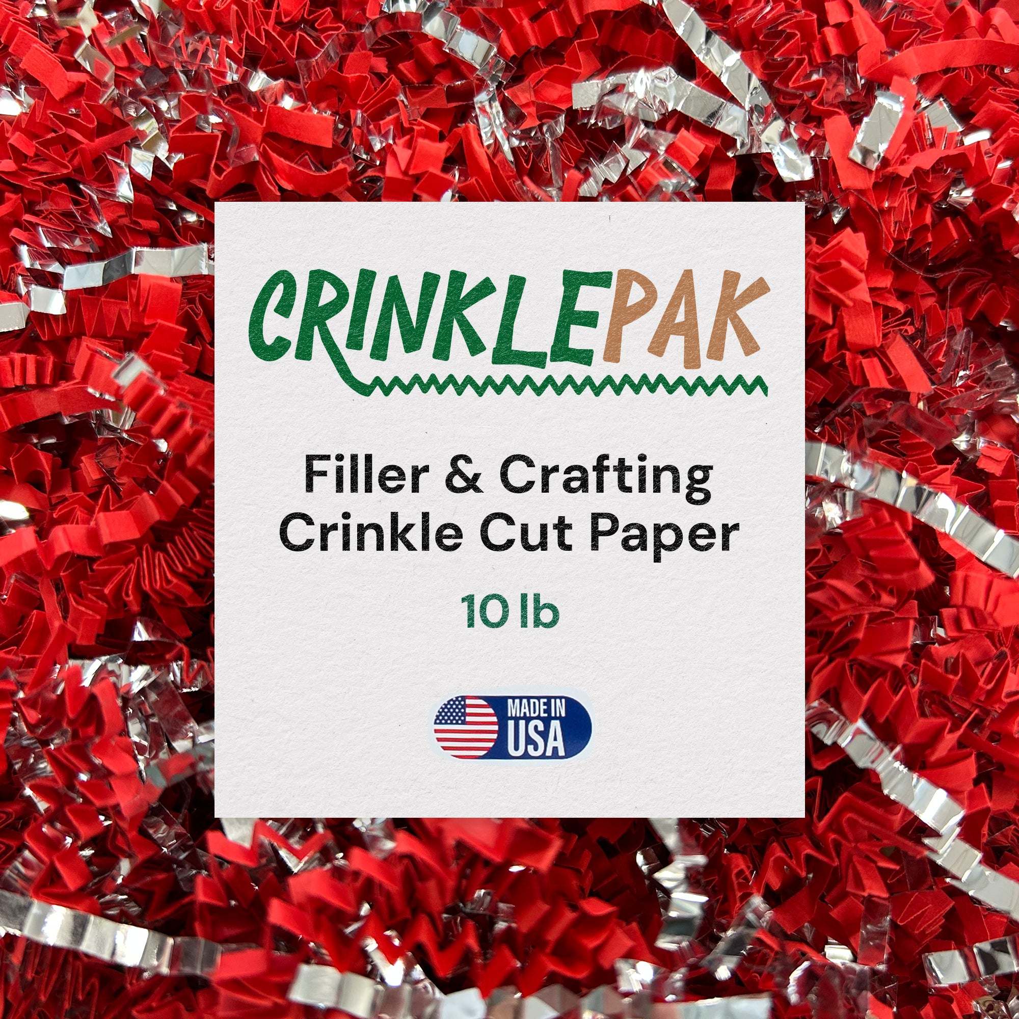 CrinklePak 10lb Red Silver Metallic Premium Crinkle Paper Product by CrinklePak - main product image for Resin Society