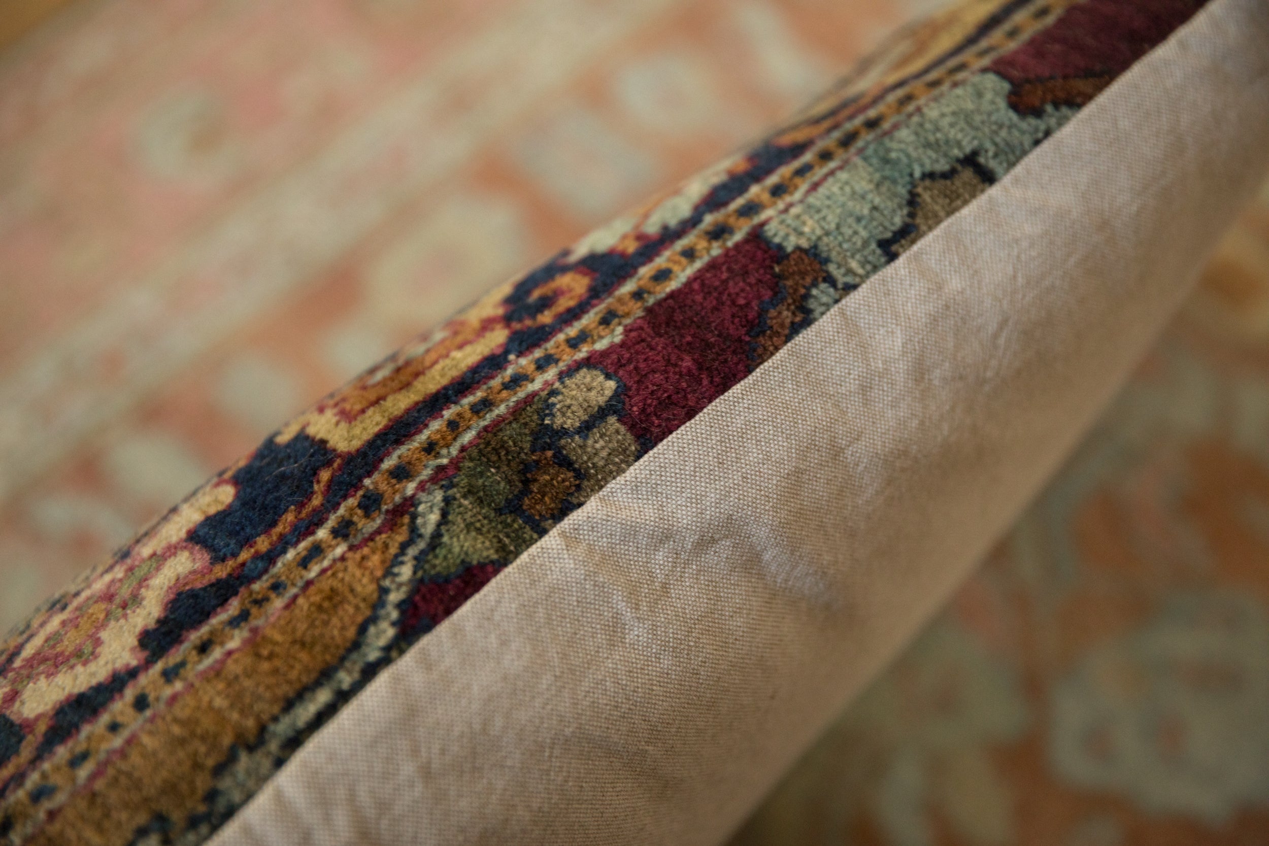 Antique Kerman Rug Fragment Lumbar Pillow