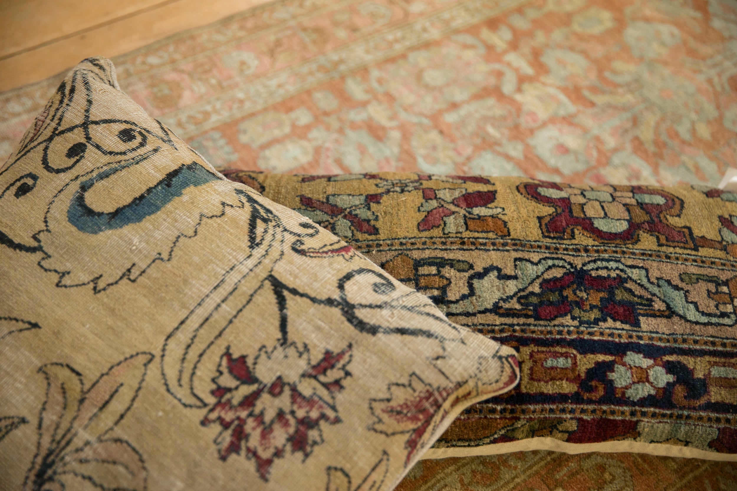 RESERVED Antique Kerman Rug Fragment Pillow