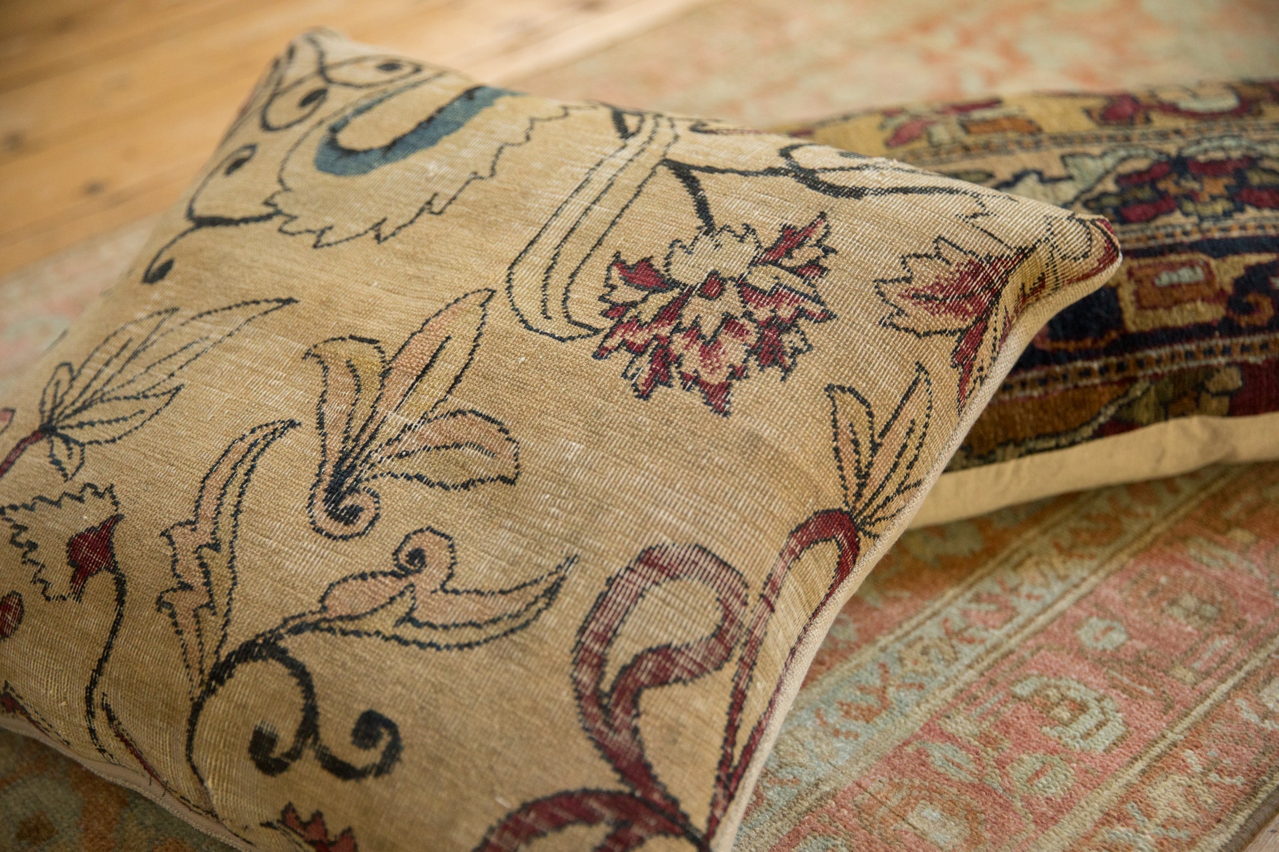 RESERVED Antique Kerman Rug Fragment Pillow