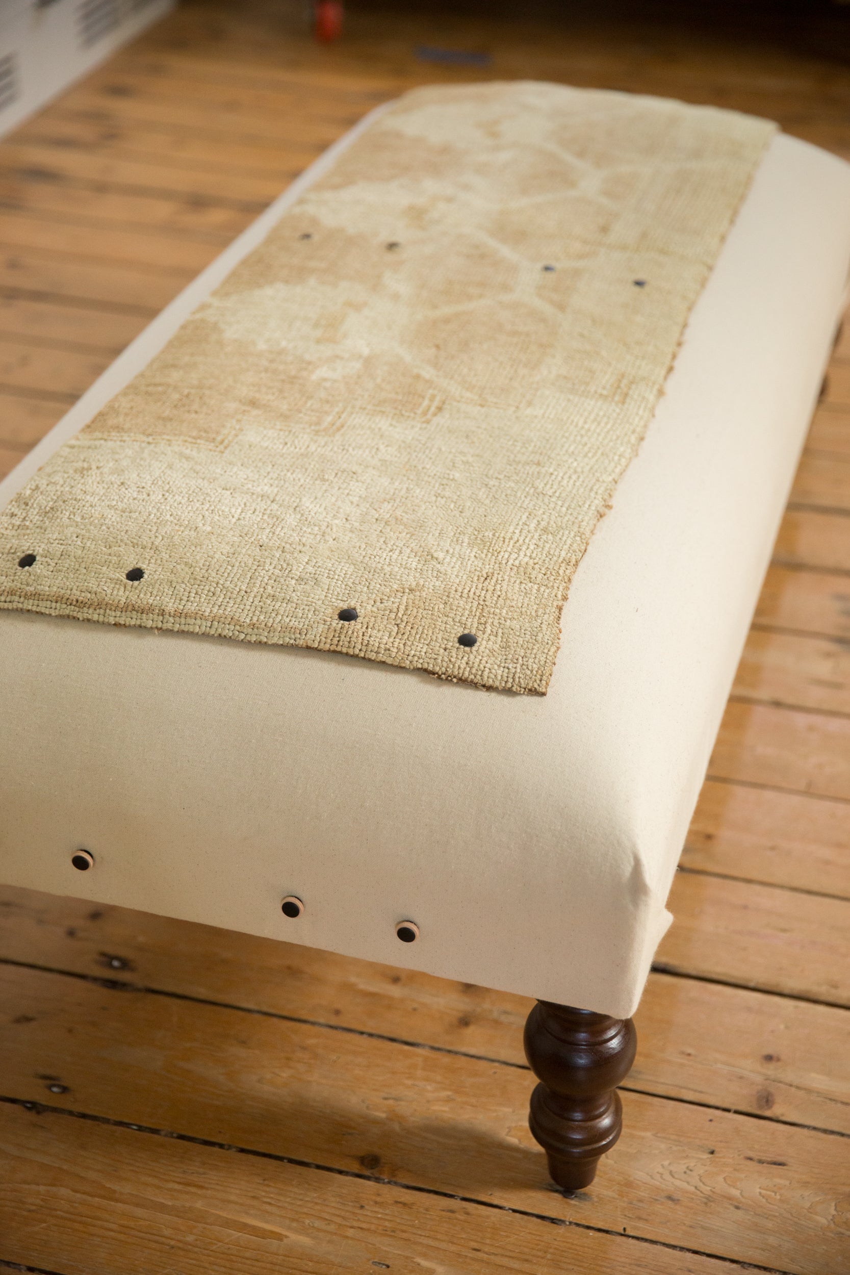 Handmade Canvas Changeable Rug Fragment Ottoman Coffee Table by Old New House® - product image 11 for Resin Society