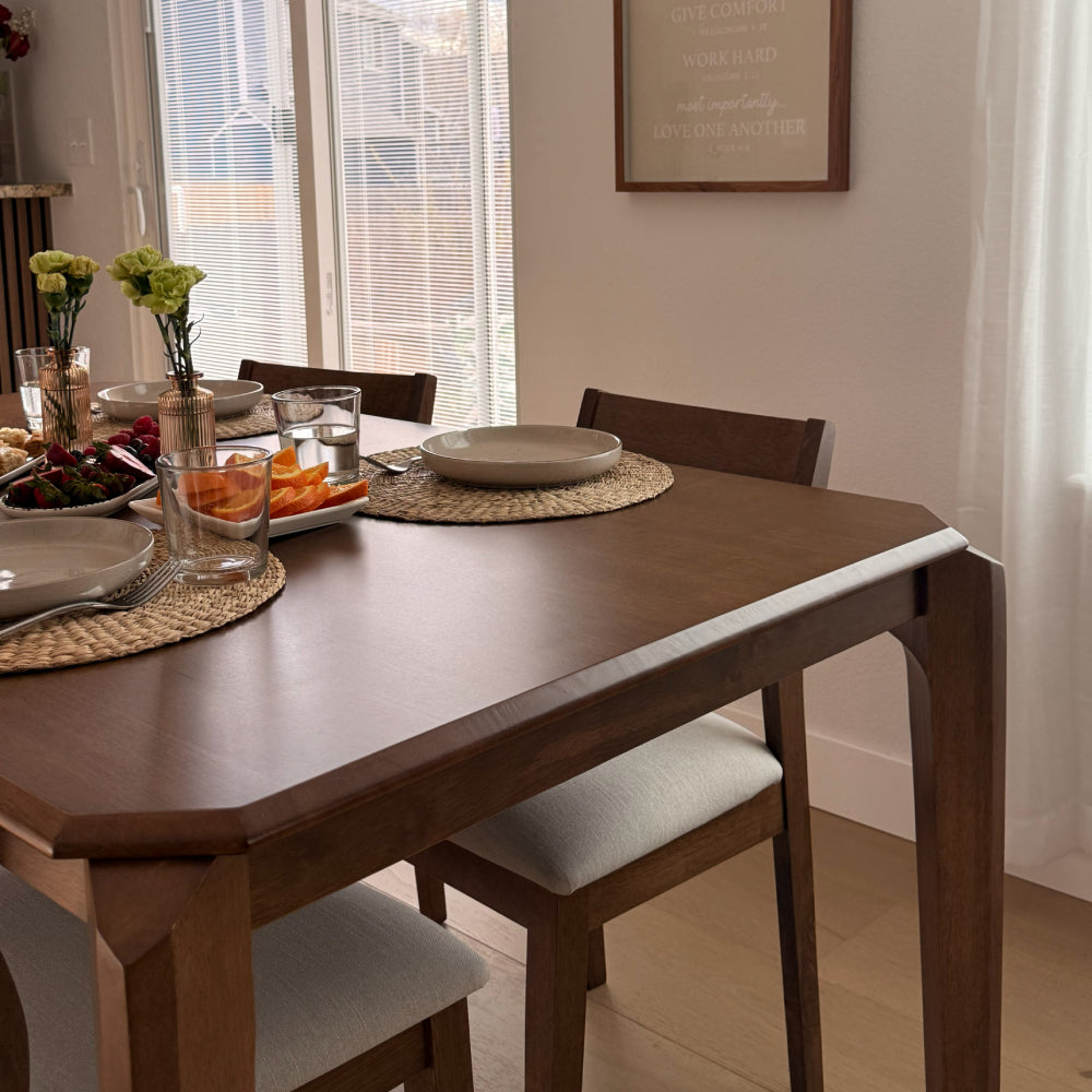 ACTU 59” Solid Wood Mid-Century Modern Dining Table Set for Small Spaces by ACTU FURNITURE - product image 6 for Resin Society