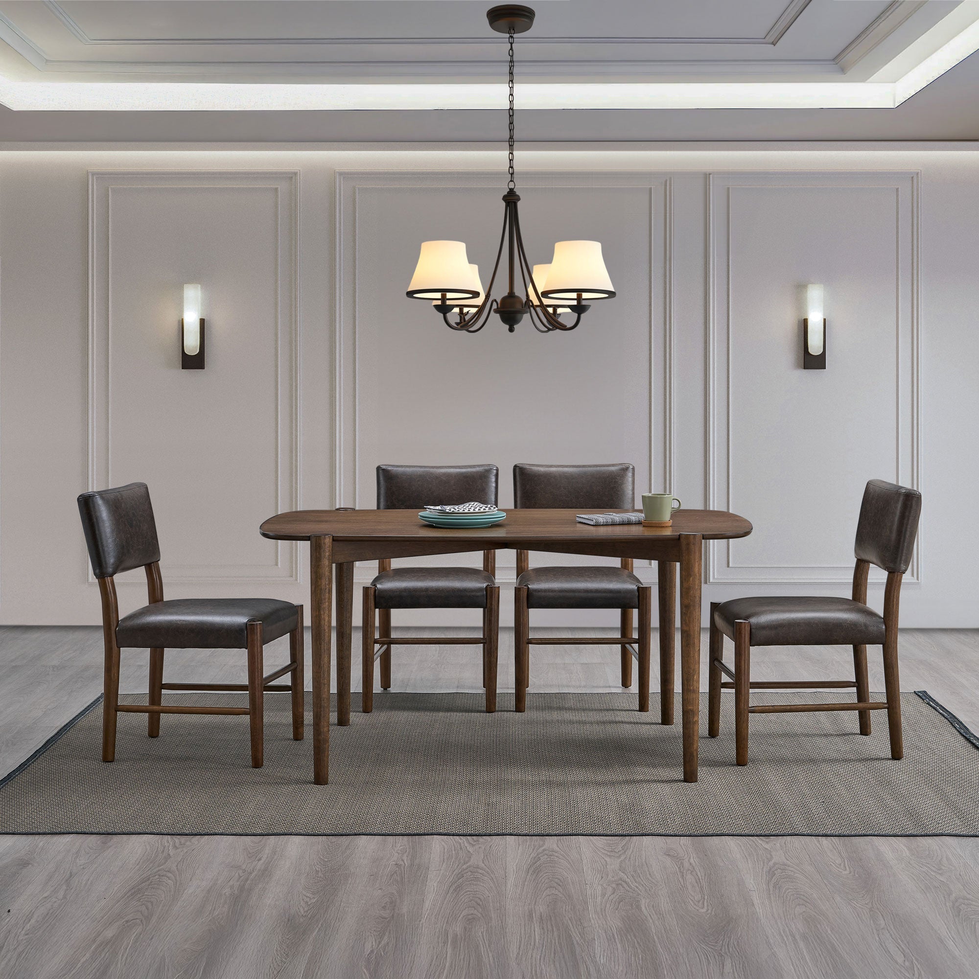 ACTU 58” Mid-Century Modern Dining Table Set for Small Spaces by ACTU FURNITURE - main product image for Resin Society