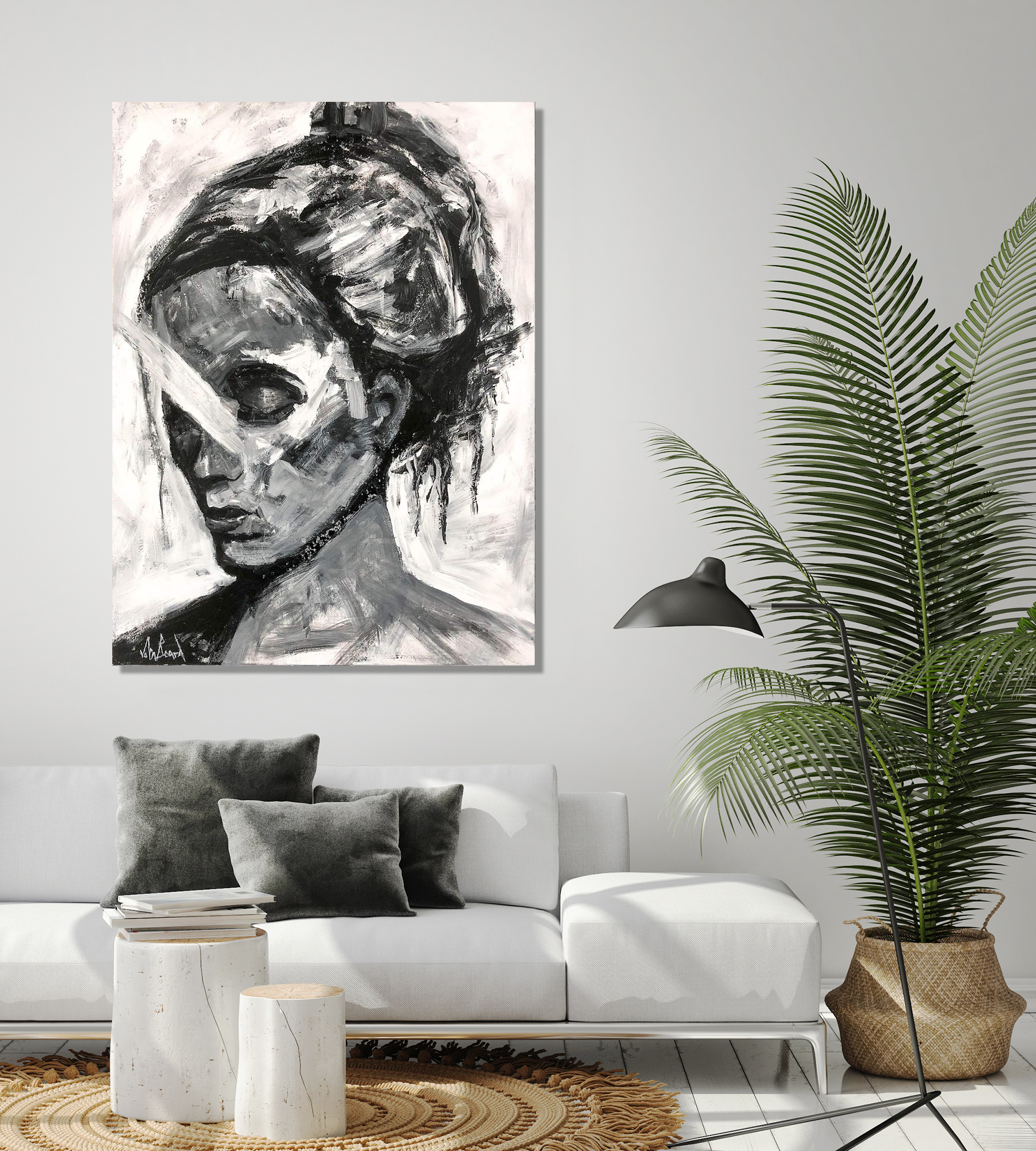 Abstract Girl Artist Enhanced Canvas Print by John Beard Collection - product image 2 for Resin Society
