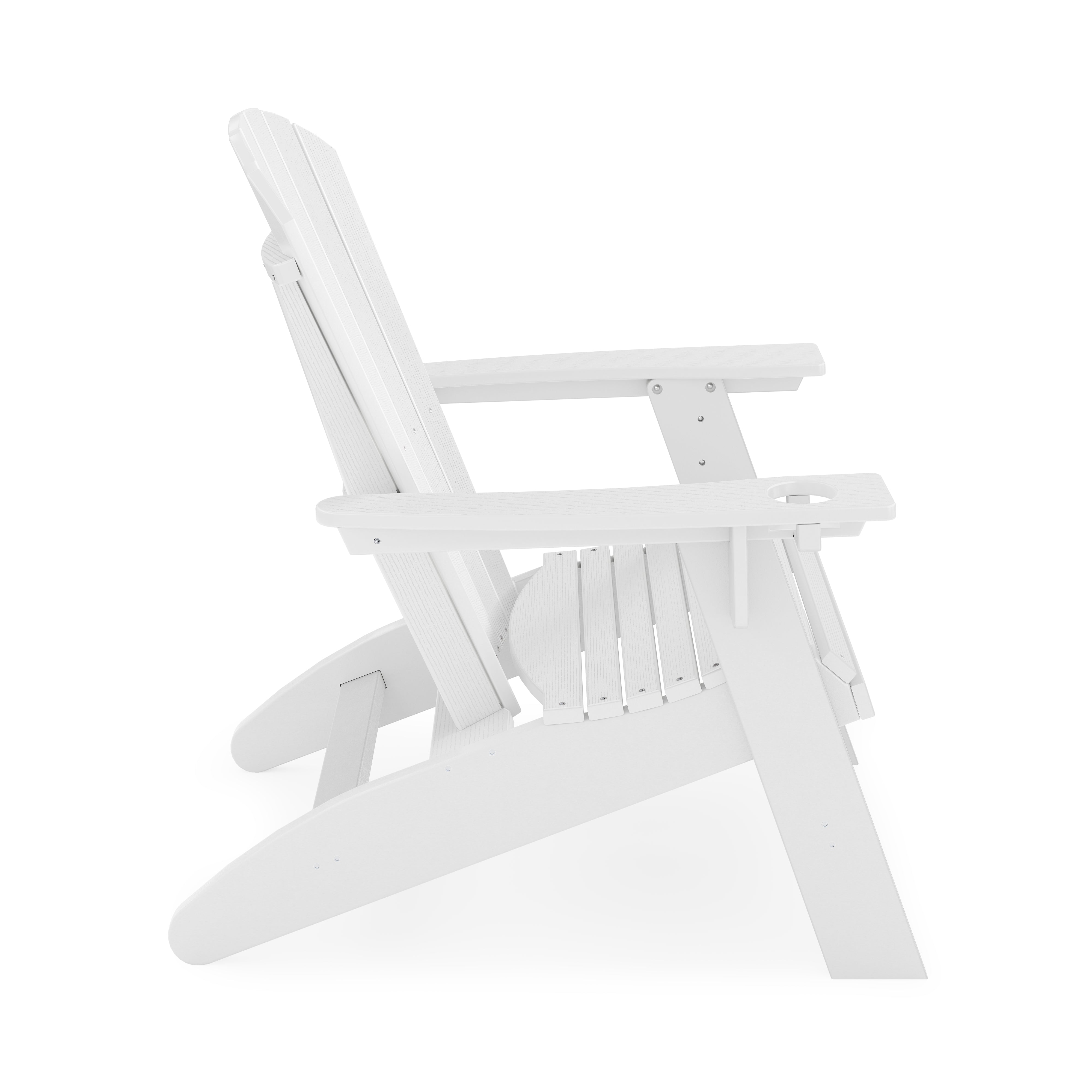SoPoly St Simons Curved Back Adirondack Chair in multiple colors showing curved back and wide armrests