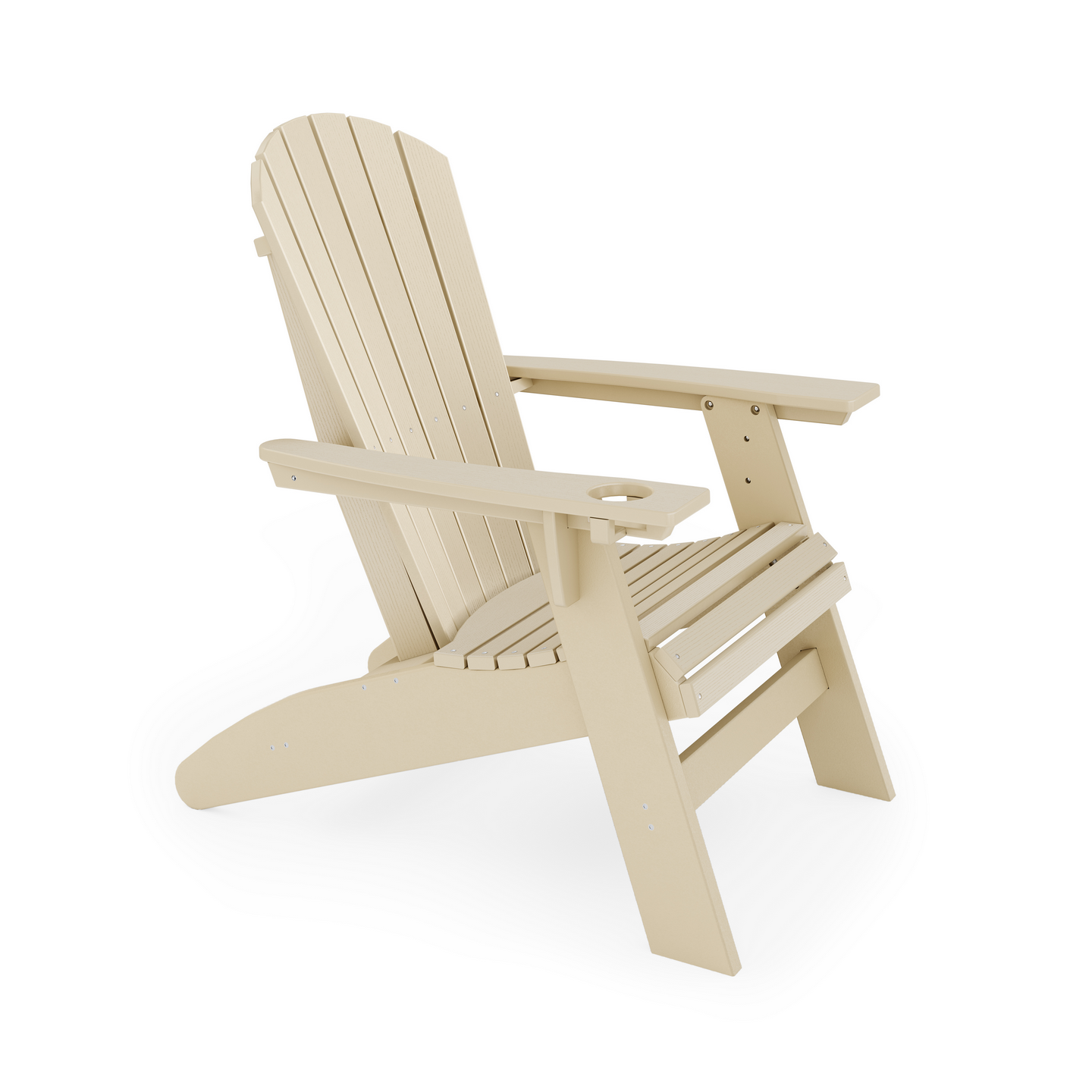 SoPoly St Simons Curved Back Adirondack Chair in multiple colors showing curved back and wide armrests