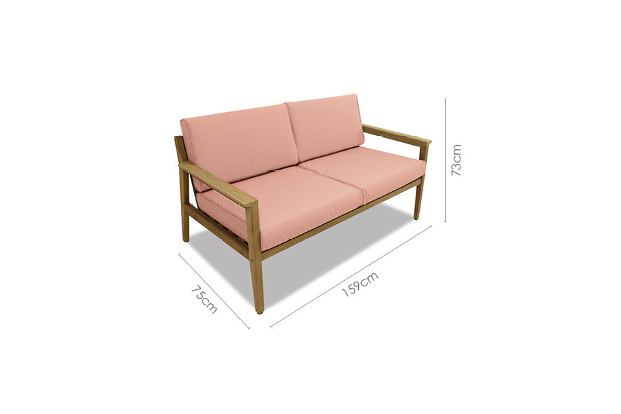 Agate Teak and Rope 2 Seater Sofa Chair - 1pc by LifestyleGarden US - product image 2 for Resin Society