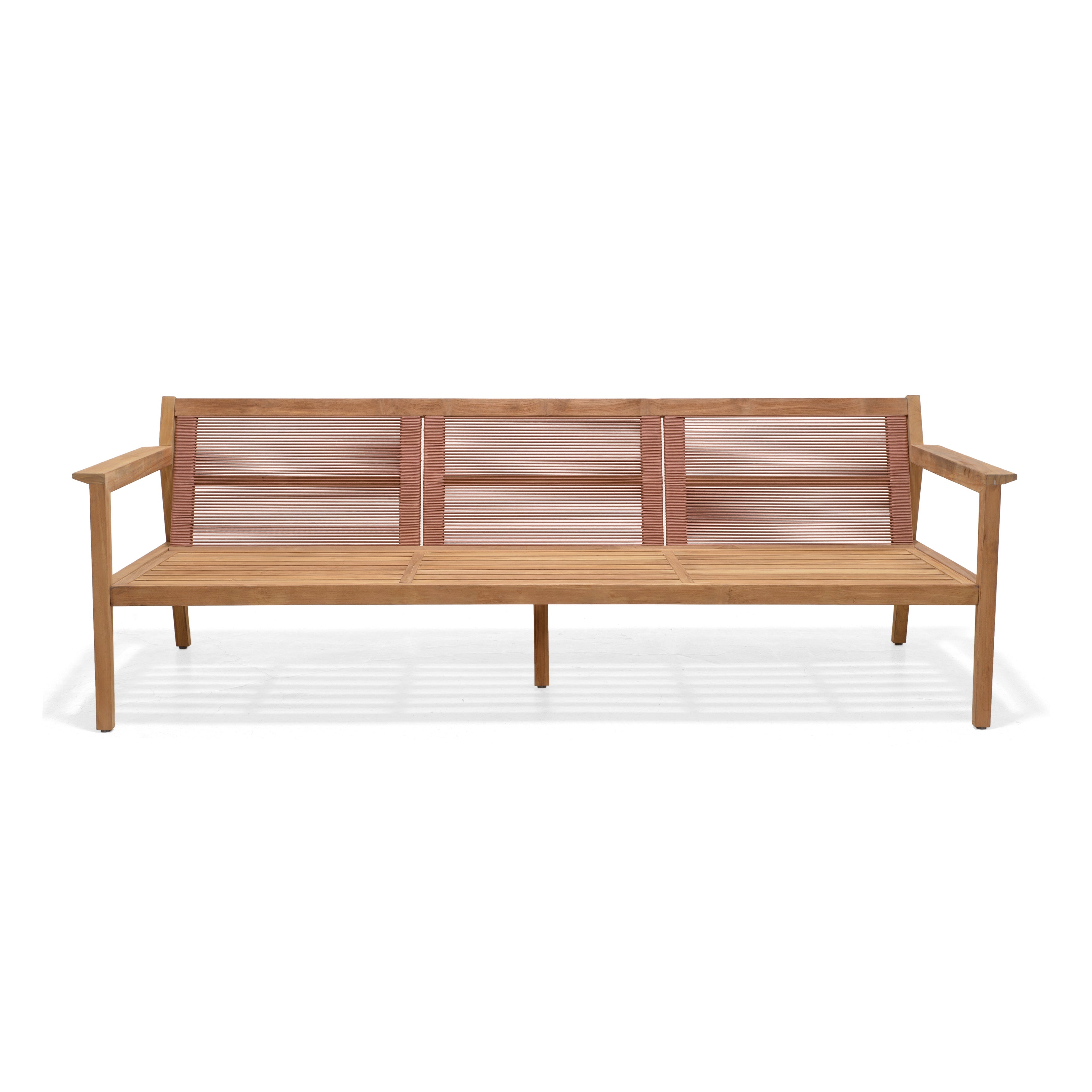 Agate Teak and Rope 3 Seater Sofa Chair - 1pc by LifestyleGarden US - product image 4 for Resin Society