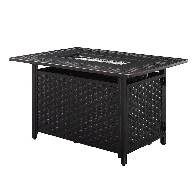 Albany 44" Rectangular Woven Aluminum Convertible Gas Fire Pit Table by Fire Sense/Balkene Home - product image 7 for Resin Society