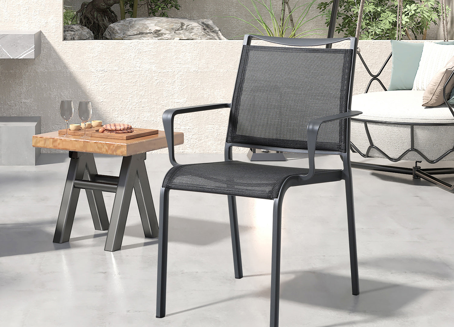 Aloha Outdoor Dining Armchair Set of 4 detail image - Resin Society