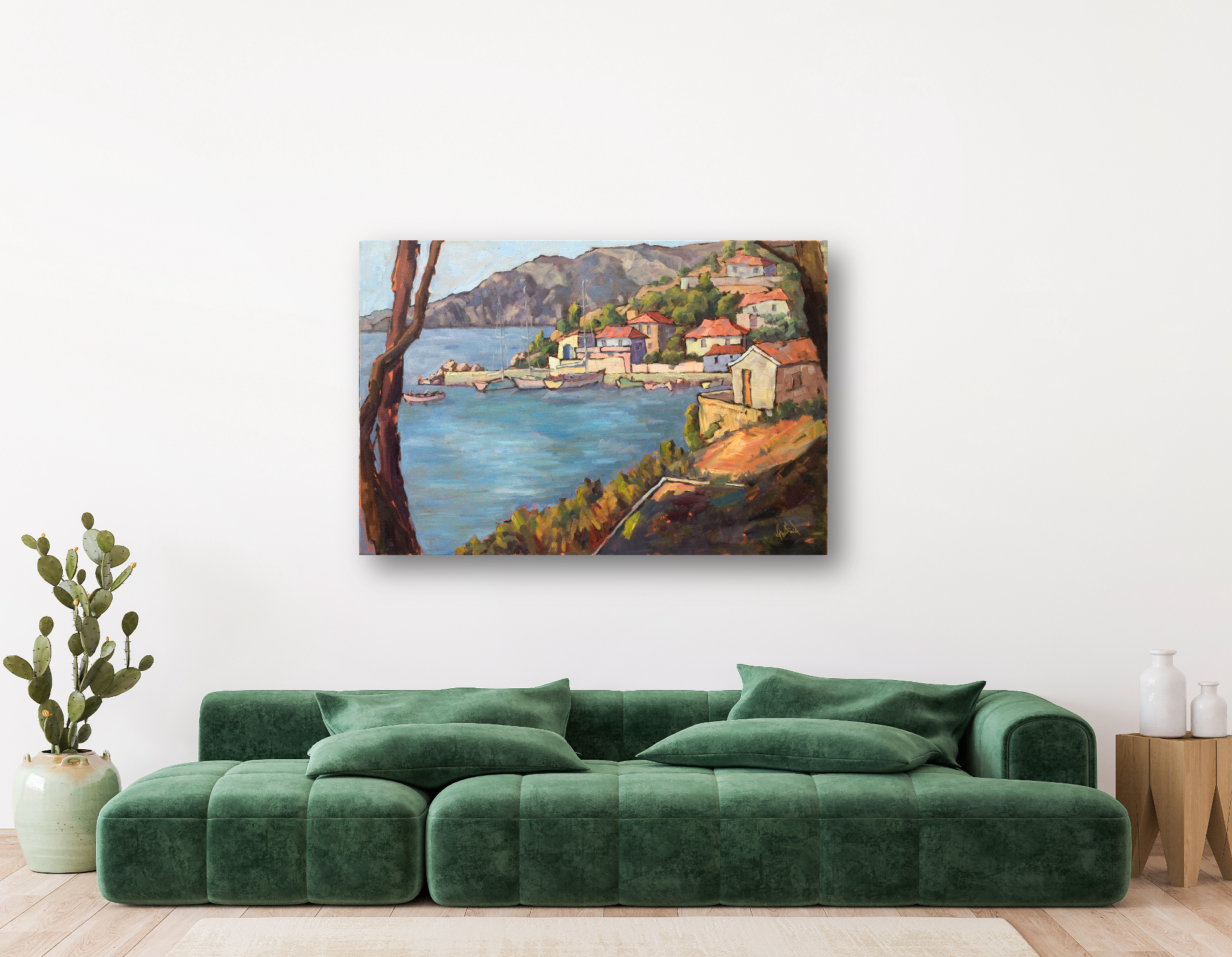 Amalfi Coast Artist Enhanced Canvas Print by John Beard Collection - product image 4 for Resin Society
