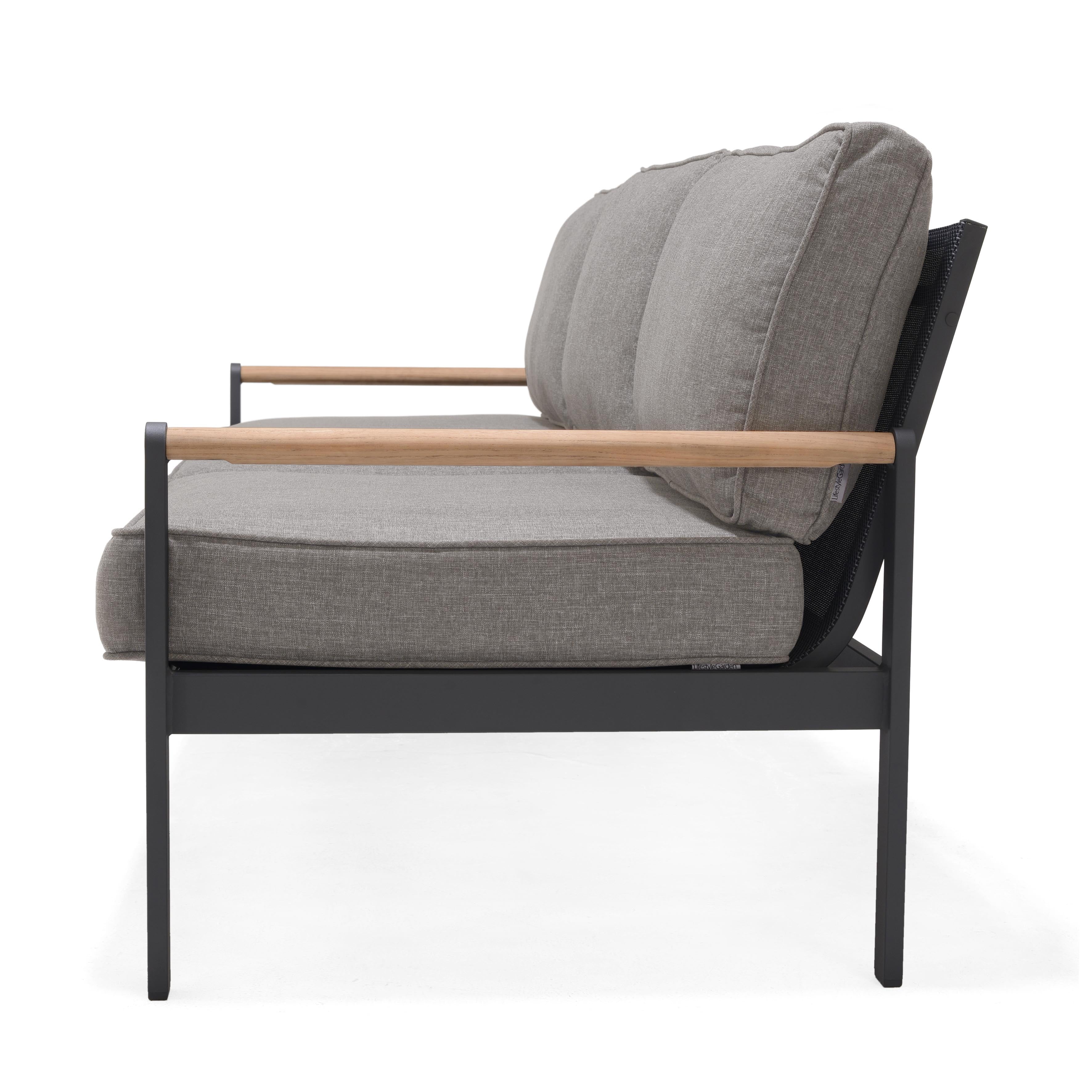 Amber Teak and Aluminum 3-Seater Sofa by LifestyleGarden US - product image 5 for Resin Society