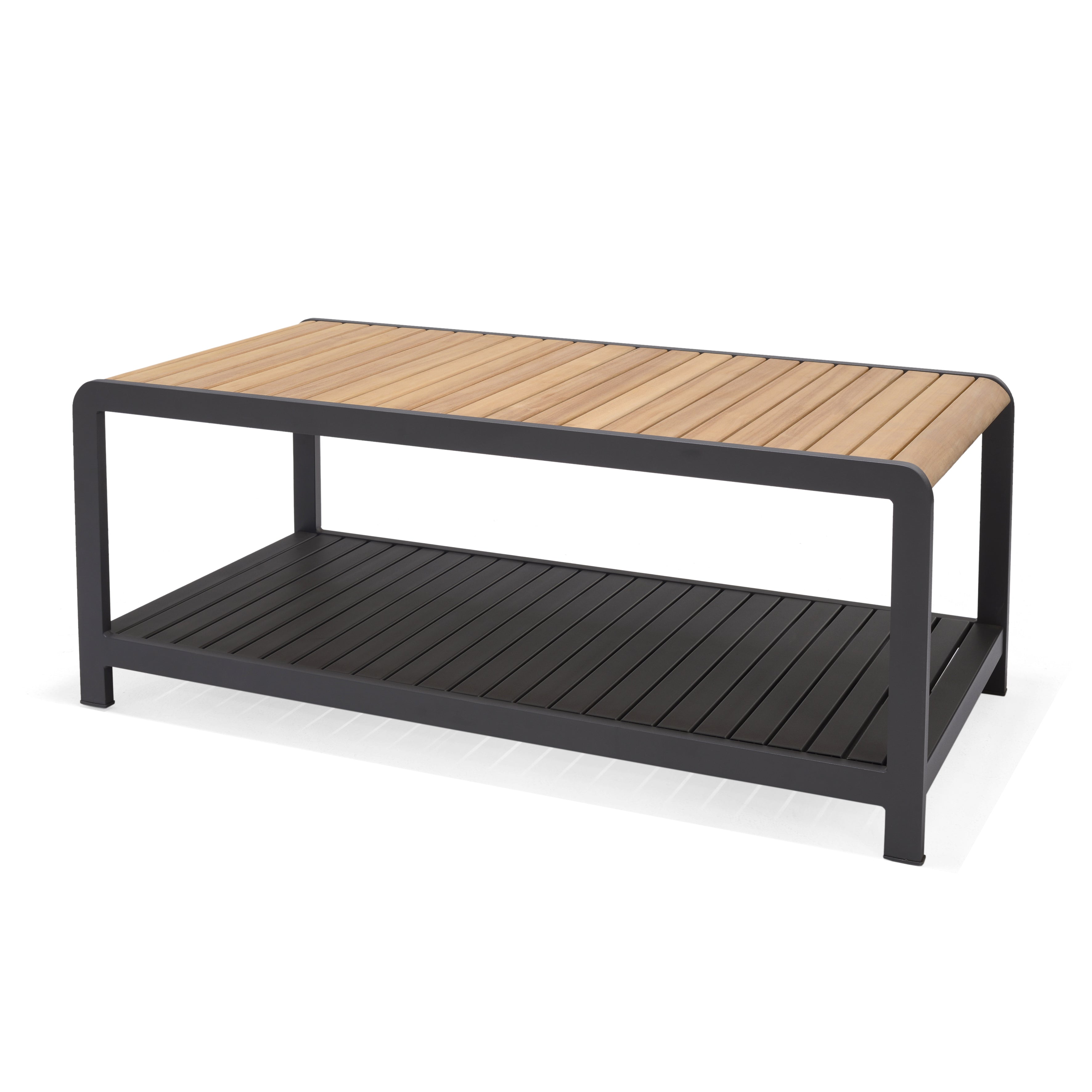 Amber Teak and Aluminum Rectangular Coffee Table by LifestyleGarden US - product image 5 for Resin Society