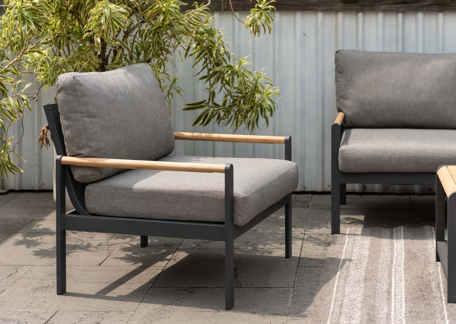 Amber Sofa Teak and Aluminum Chair by LifestyleGarden US - main product image for Resin Society