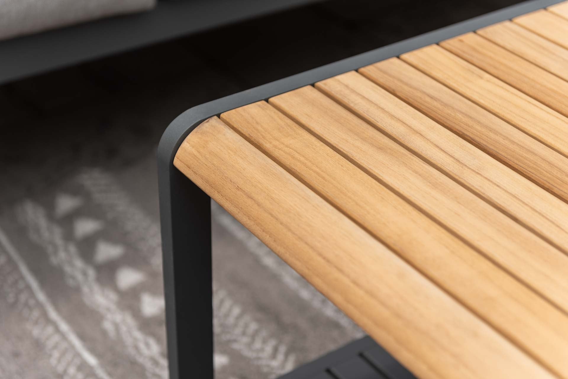Amber Teak and Aluminum Rectangular Coffee Table by LifestyleGarden US - product image 4 for Resin Society